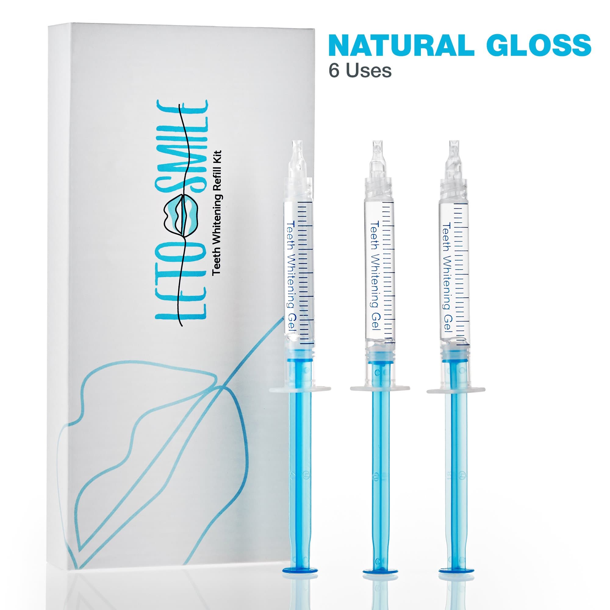 Teeth Whitening Kit with LED Light - Pro Home Tooth Whitening Dental Care with Whitening Gel (Refill Tubes)