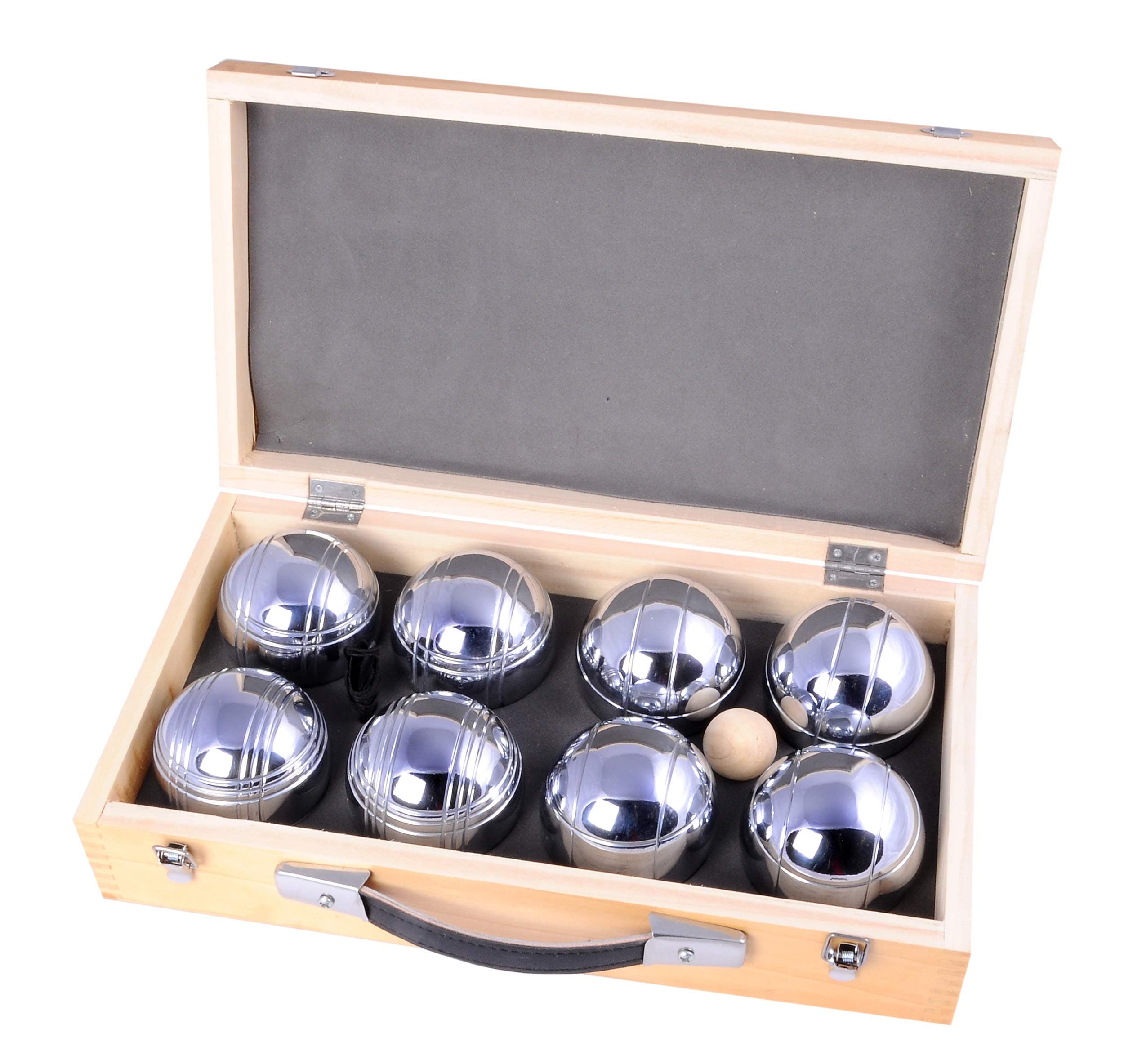 weiblespiele 010206 – Set of 8 Boules with Wooden Case