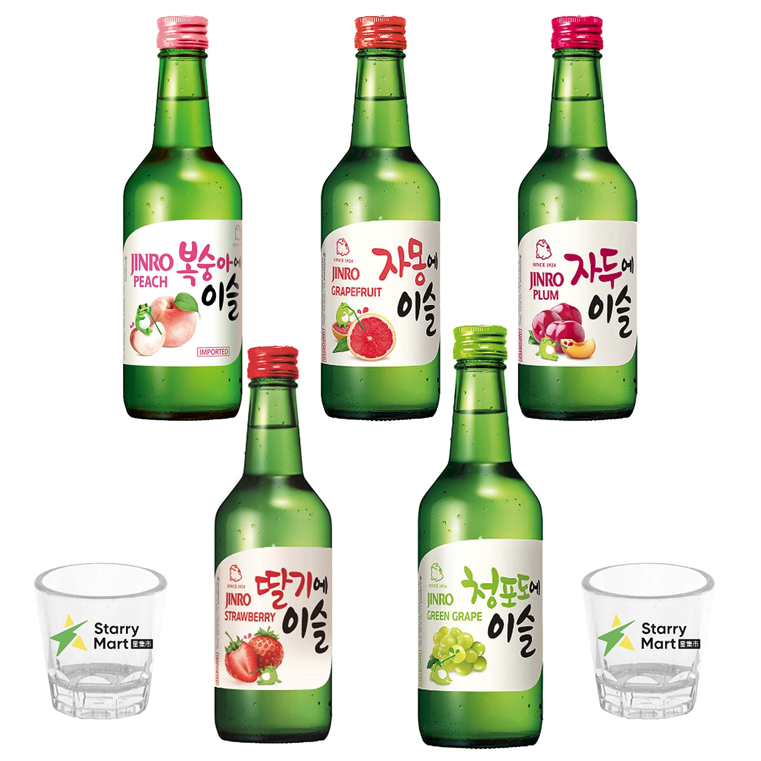 Jinro Chamisul Korean Soju - All Flavours Bundle Set (Fruity Flavours Set) 350ml