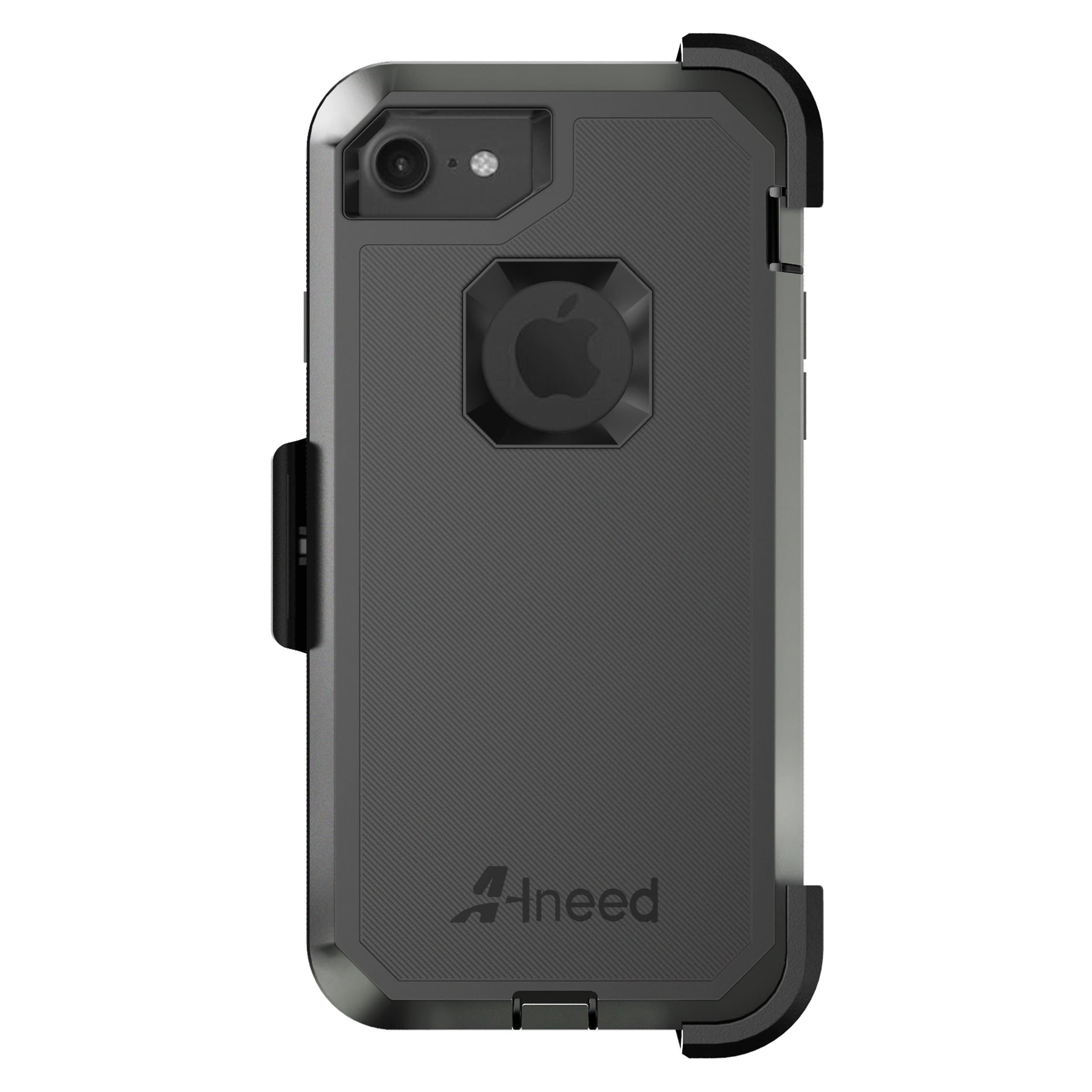 iPhone 8 Case,iPhone 7 Case,Heavy Duty Drop Protection Tough Rugged Hybrid Hard Shell Cover Case with Belt Clip Screen Protector for iPhone 7 [4.7 inch](Black)