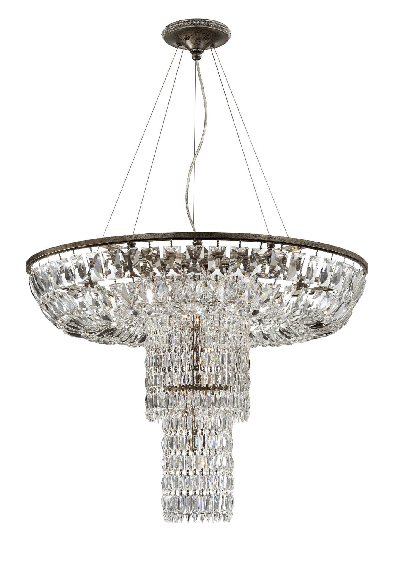 Eurofase 25651 Rosalia 15-Light Pendant, Plated Silver