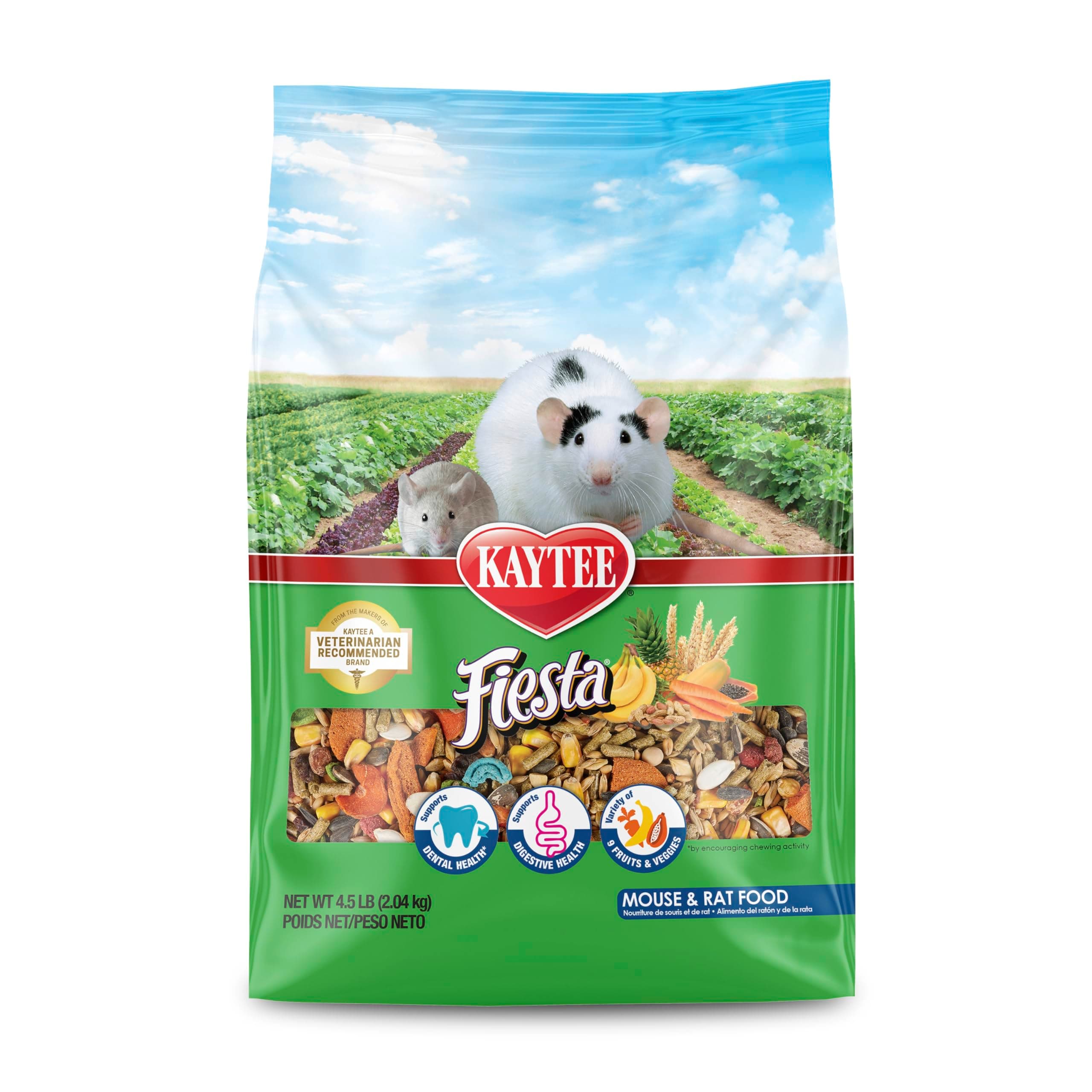 Fiesta Mouse & Rat Food, Nutritious and Fun Blend, Supports Dental Health and Digestion, 4.5 pounds