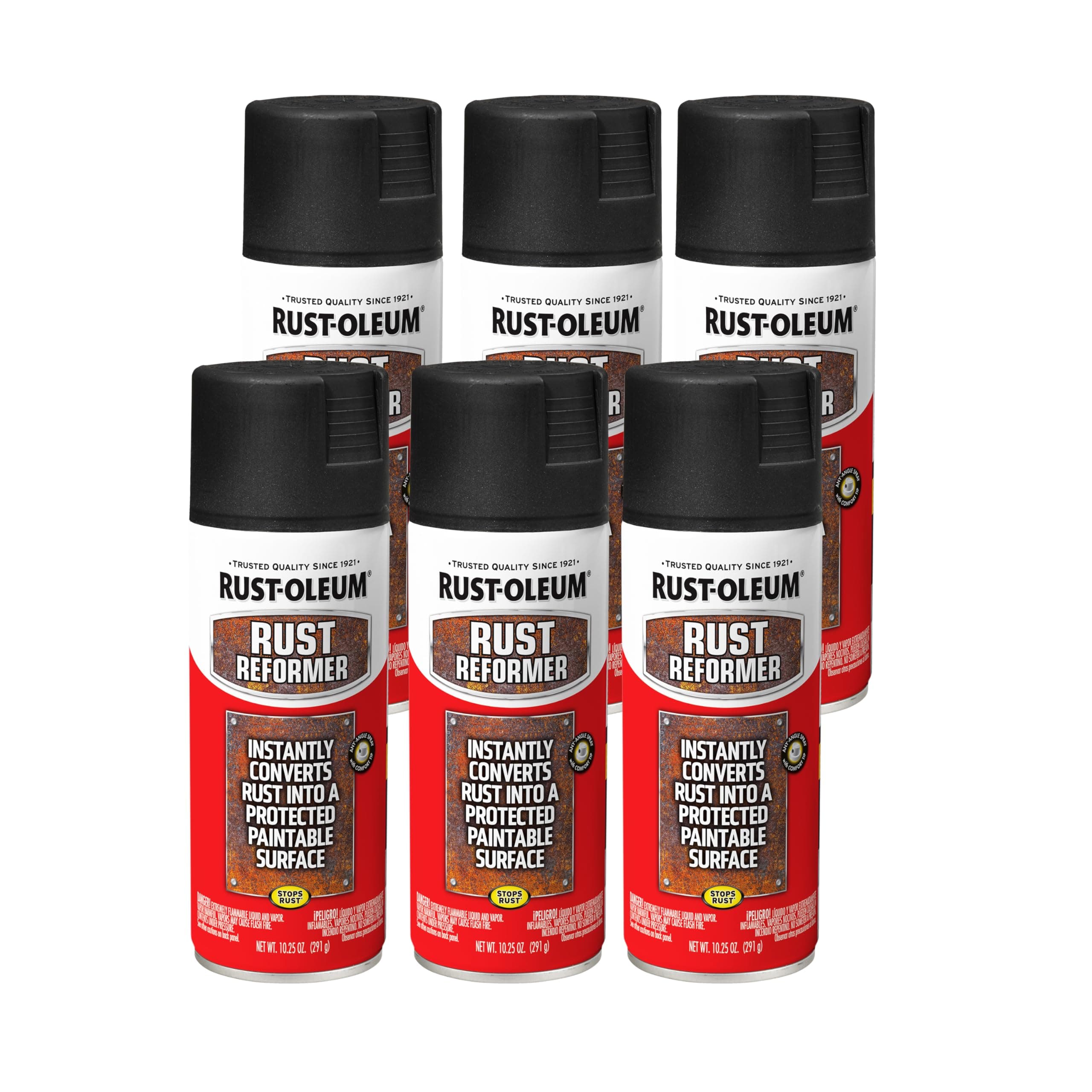 Rust-Oleum 248658-6PK Rust Reformer Spray, 10.25 oz, Black, 6 Pack