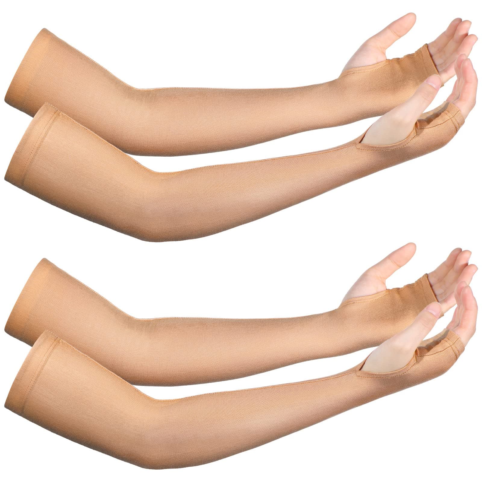 Coume 2 Pairs Elderly Skin Protection Sleeves Arm Protector for Thin Skin Bruising for Men Women(Elegant Style,Small)