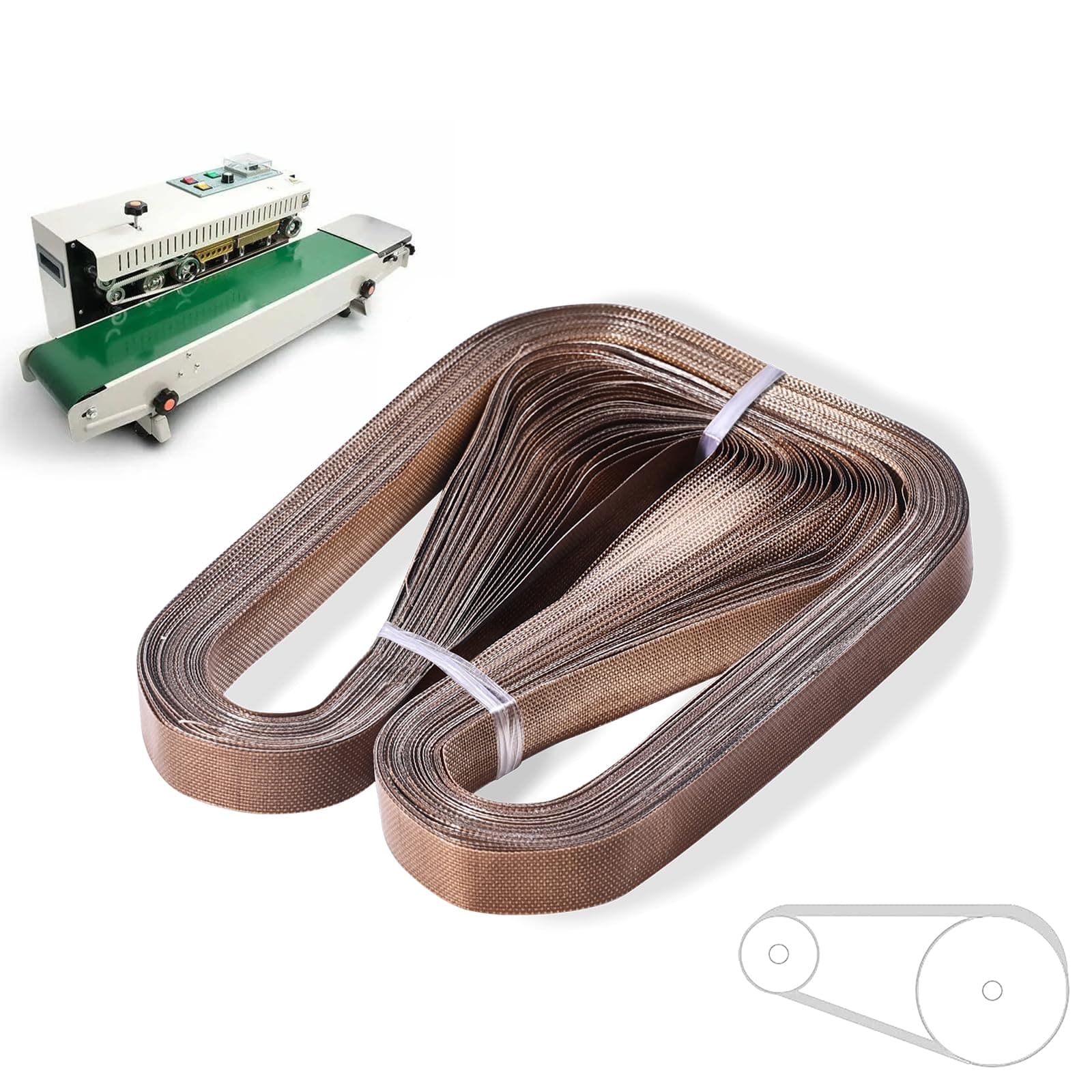 KitchenRaku 50pcs Band Sealer Belts for FR-770 Continuous Band Sealer,PTFE Teflon Tape for Automatic Horizontal Sealing Machine (750mm x 15mm x 0.2mm)