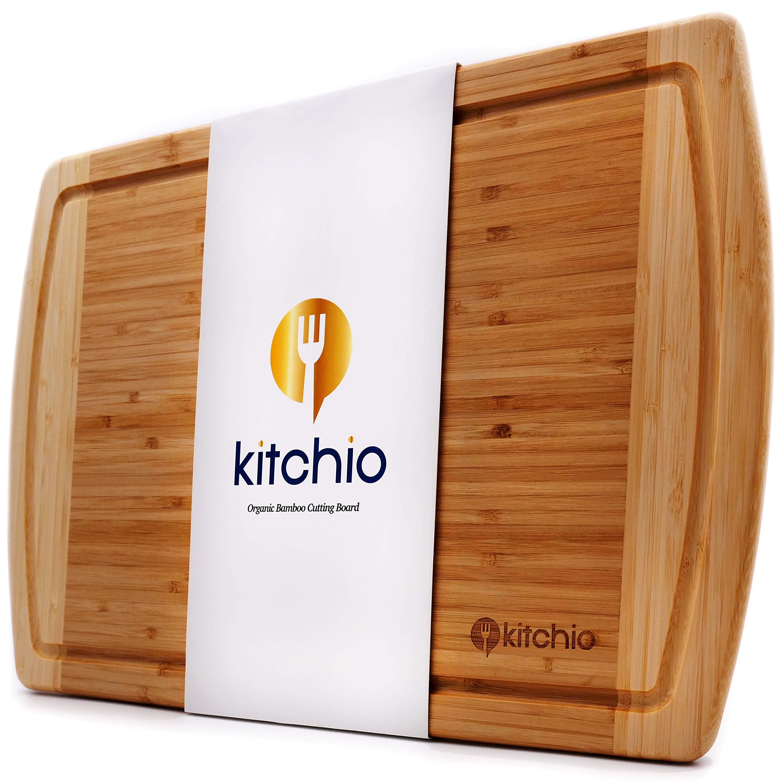 Kitchio Extra Large Bamboo Cutting Board - Lifetime Replacement