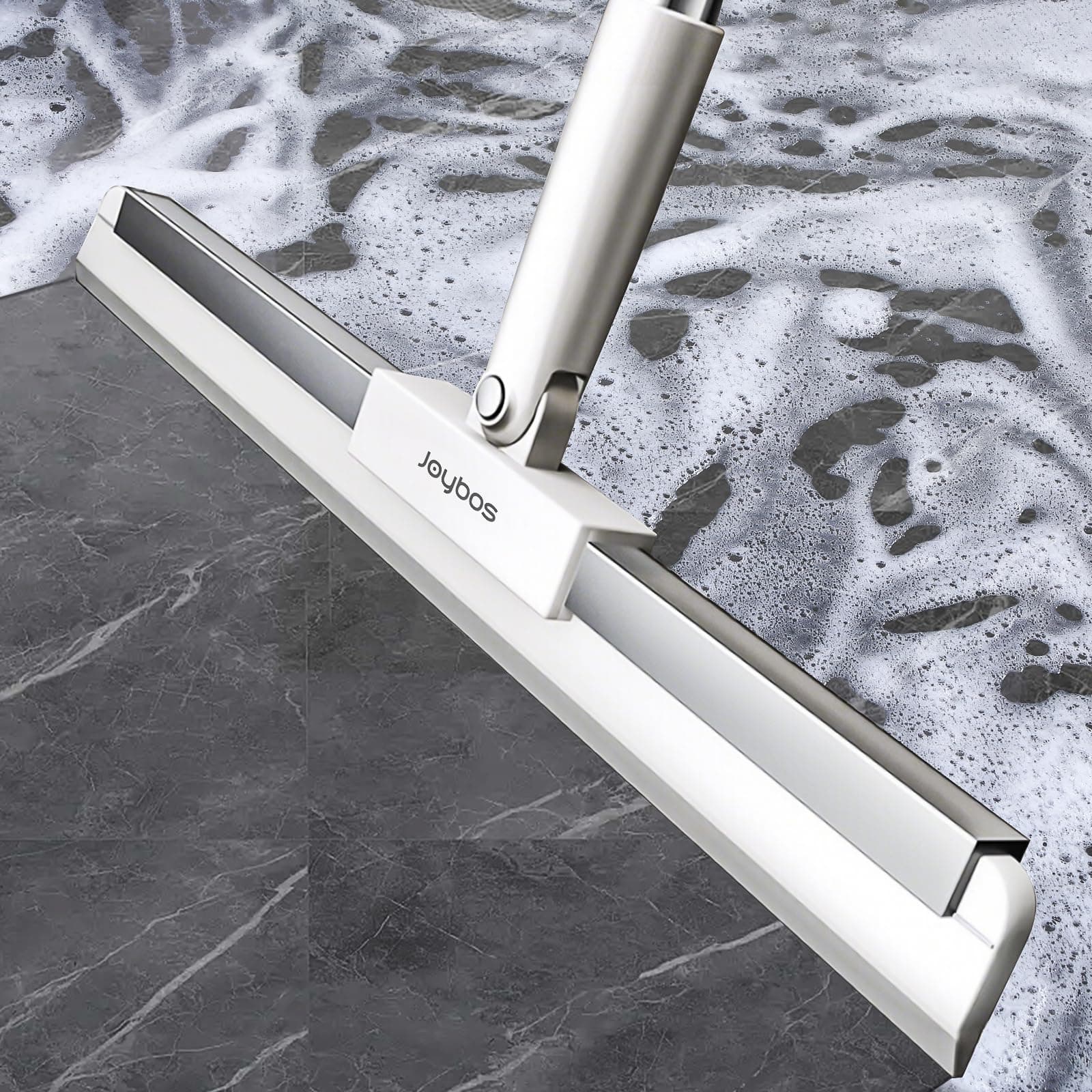 JOYBOS Metal Rubber Squeegee Broom For Floor,62" Long Handle Window Squeegee, Silicone Pet Hair Remover,For Indoor Cleaning,Cleans Glass, Hair, Fine Dust, Liquids, Suitable For Floors,Rugs,Multicolor