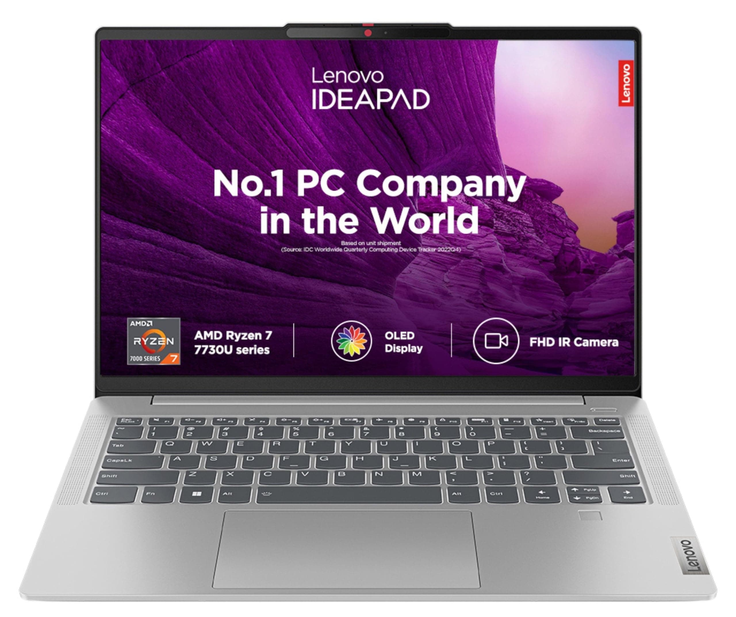 Lenovo IdeaPad Slim 5, AMD Ryzen 7 7730U, 16GB RAM, 1TB SSD, WUXGA OLED, 14"/35.5cm, Windows 11, MS Office 2021, Grey, 1.46Kg, 82XE007EIN, Backlit KB, Alexa, 3 Month Game Pass Laptop