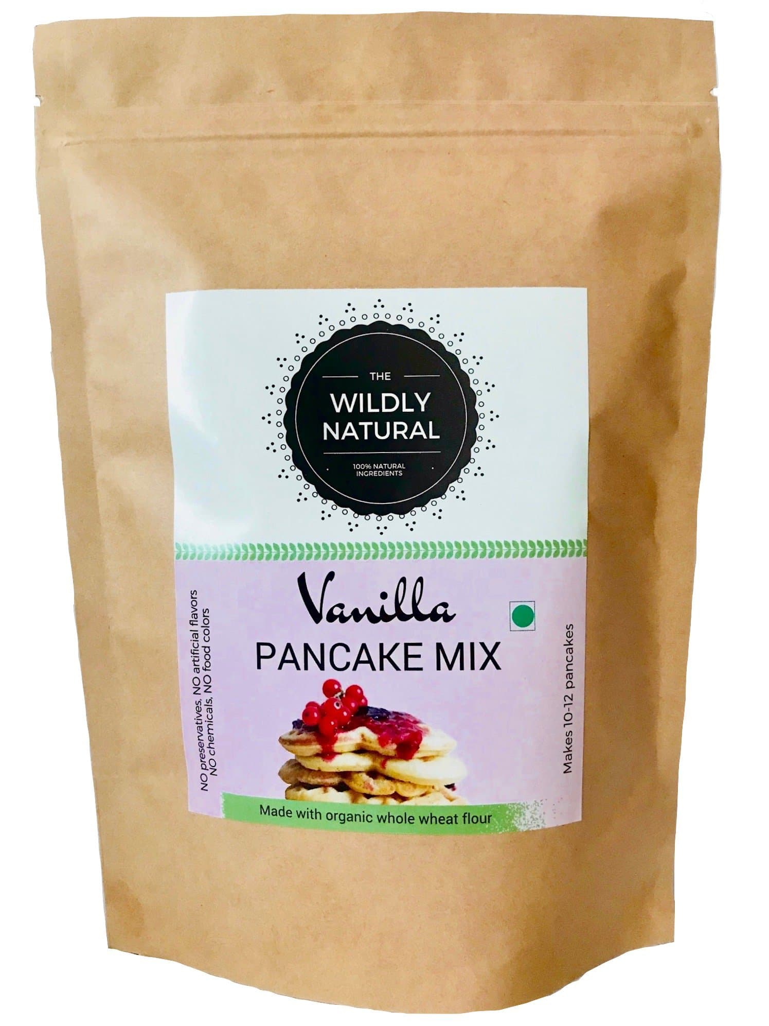 The Wildly Natural Breakfast Pancake & Waffle Mix - Vanilla - Eggless & Made with Whole Wheat & Brown Sugar (235gms)
