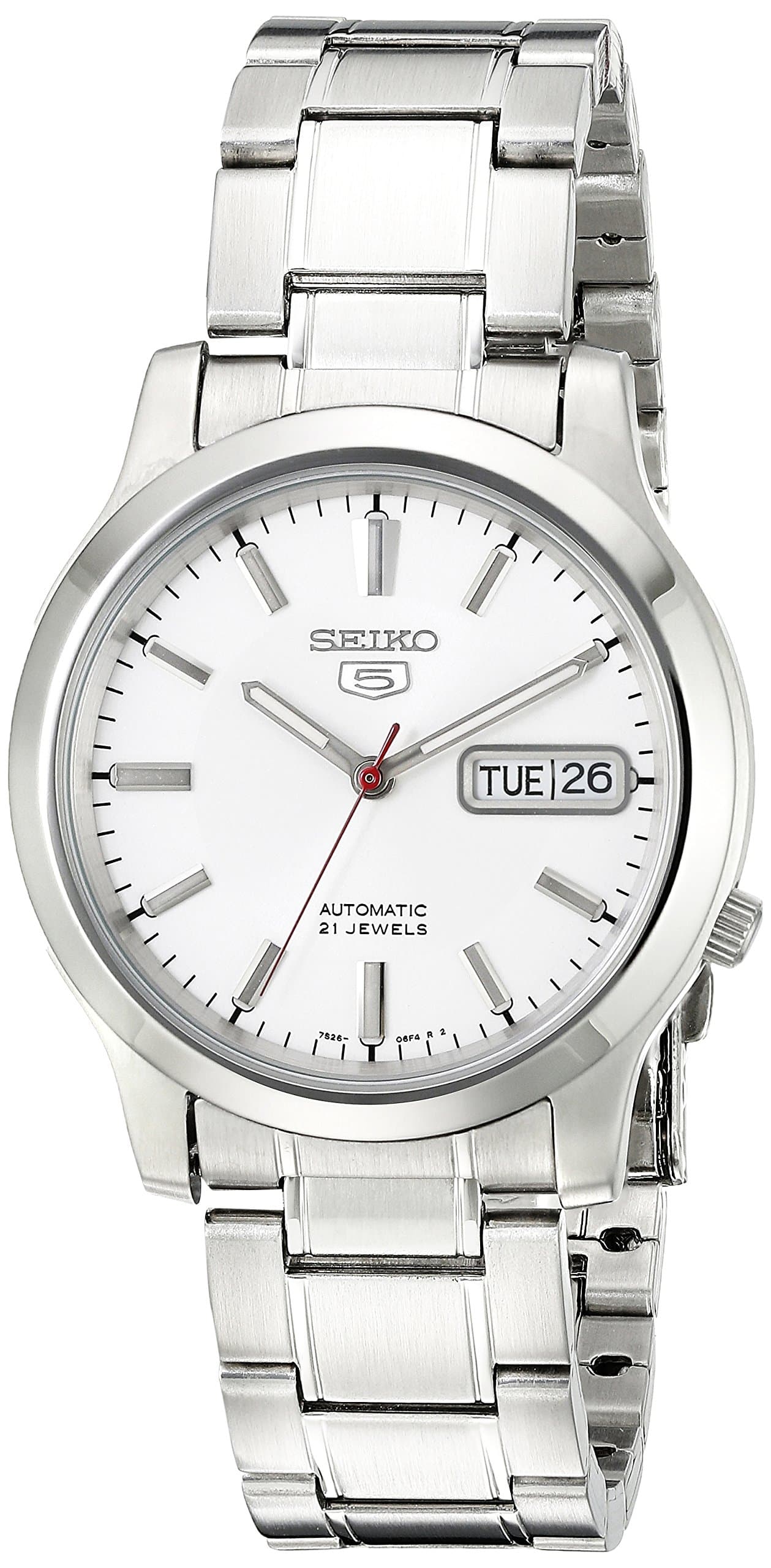 Men's SNK789 SEIKO 5 Automatic Stainless Steel Watch with White Dial