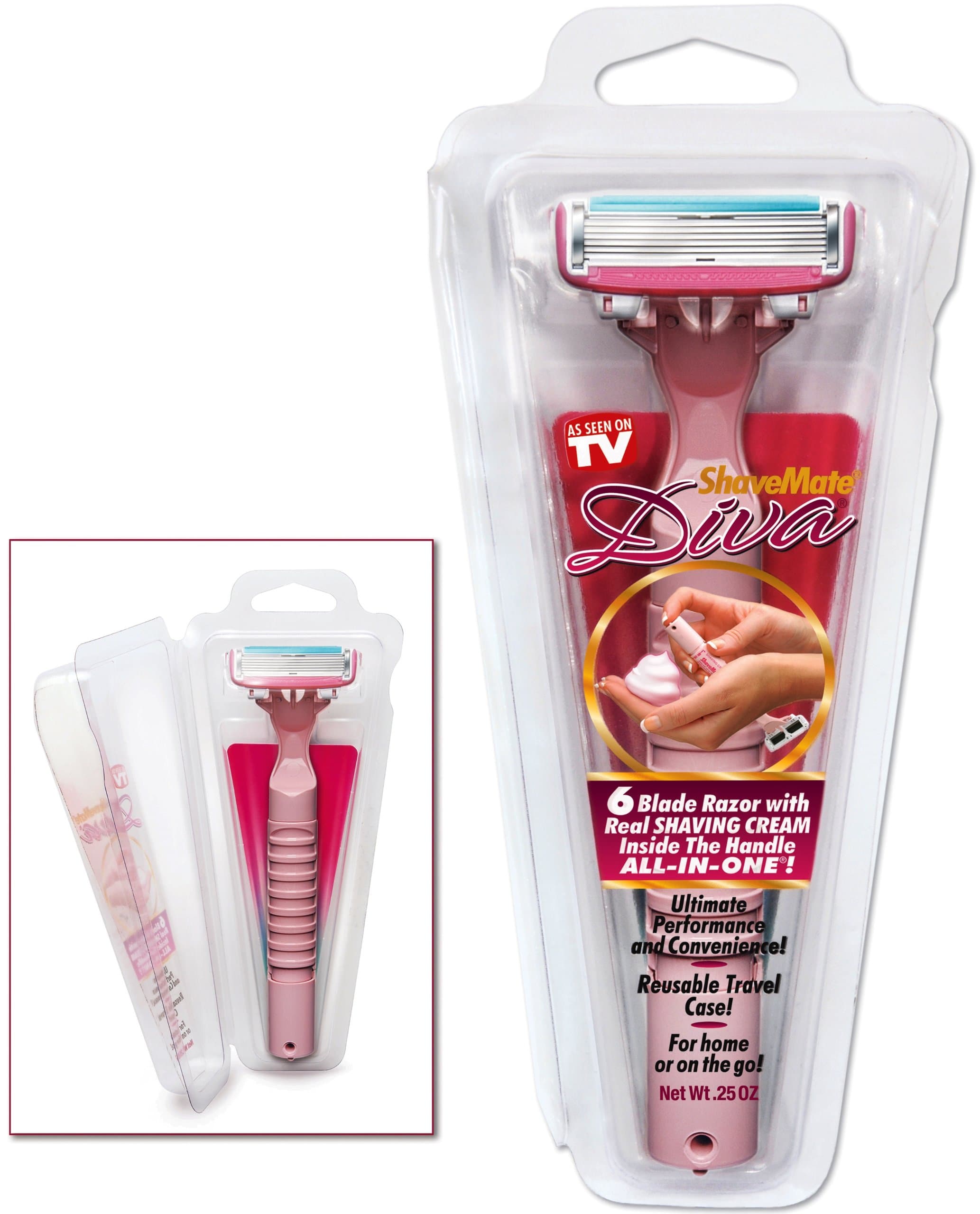 ShaveMate Diva 6 For Women Razor with Real Shaving Cream in the Handle