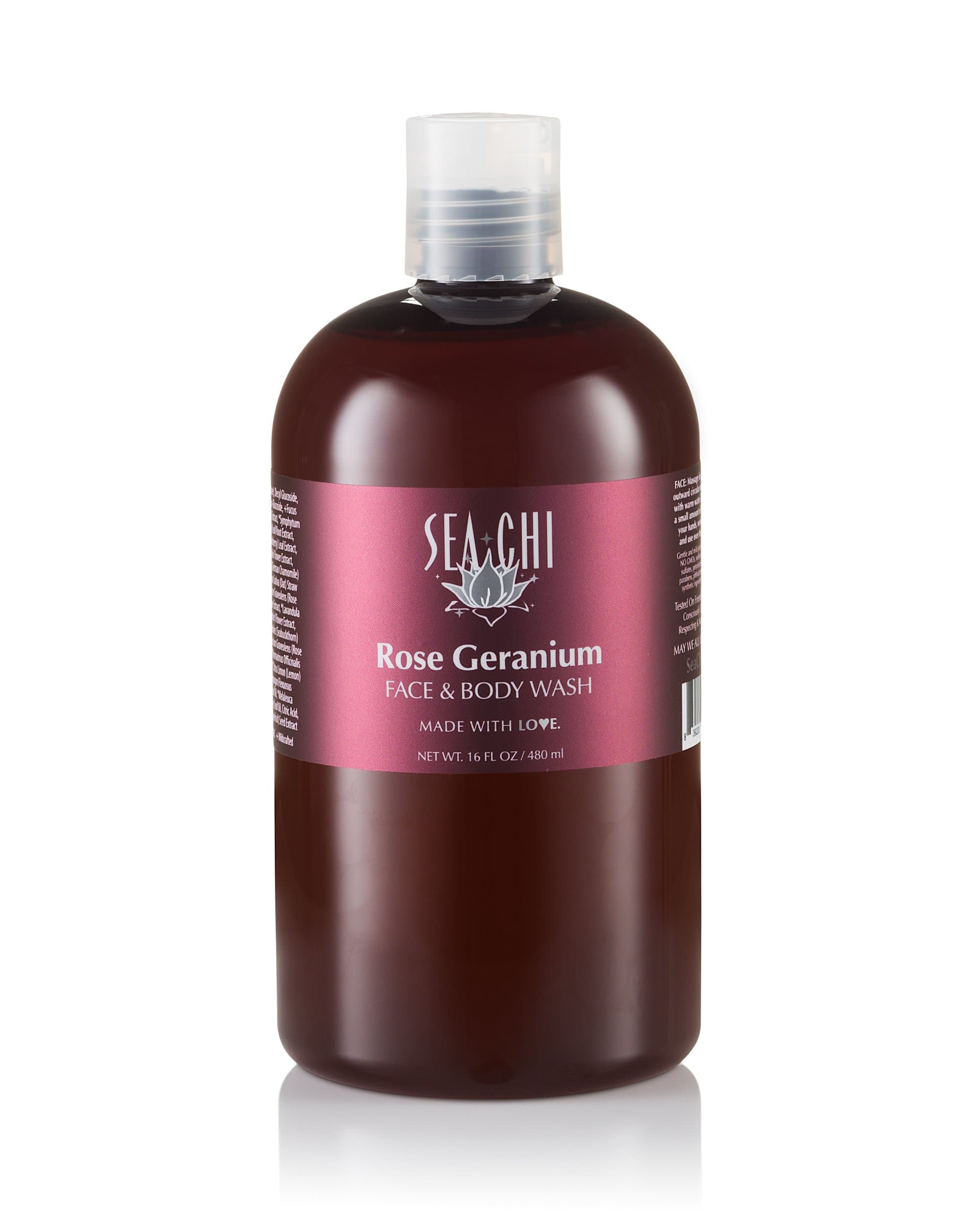Rose Geranium Face and Body Wash 16oz/480ml