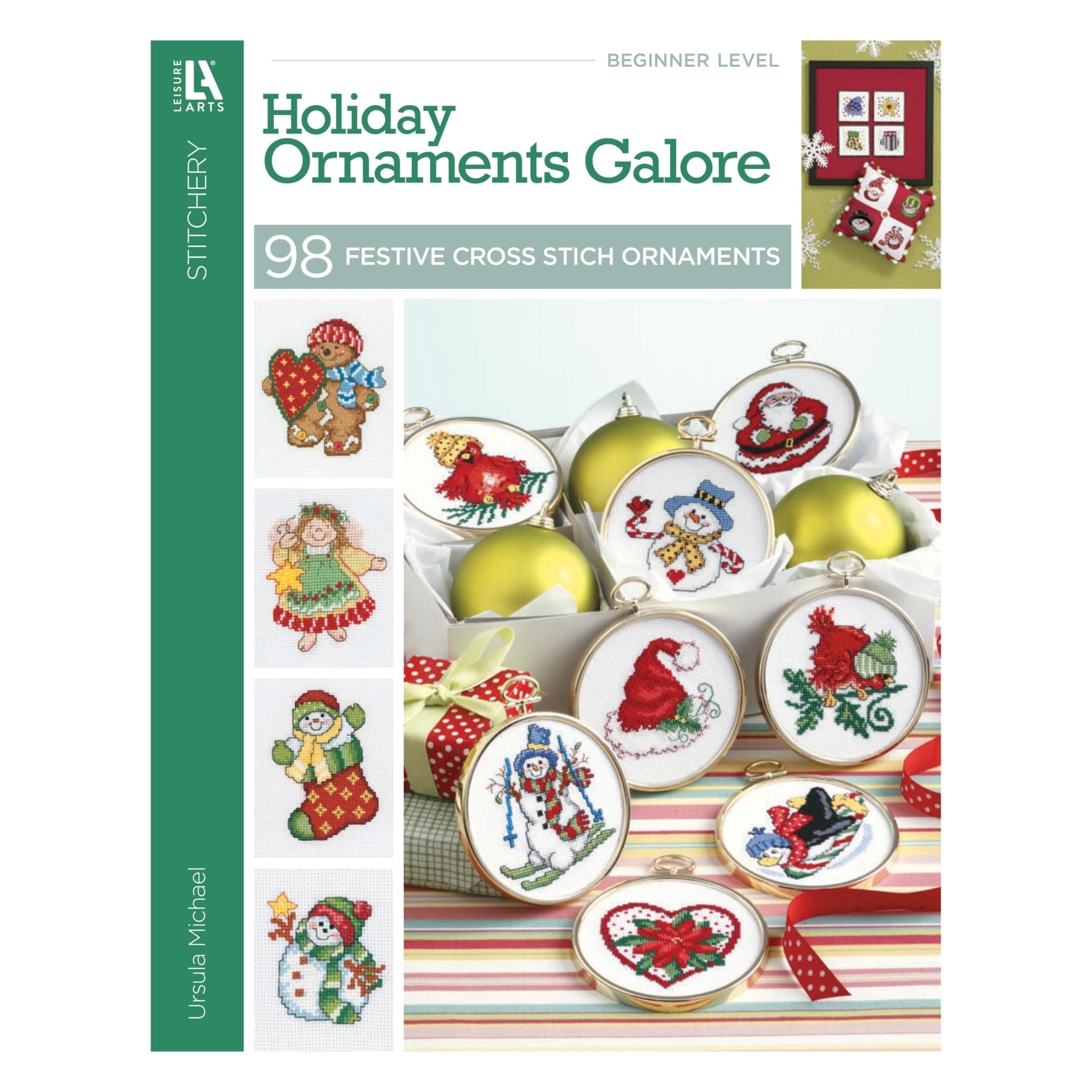 Cross Stitch Holiday Ornaments Galor Cross Stitch Book- Pattern Kits from Snowmen to Elves to Woodland Creatures, 98 Christmas Ornaments Design.