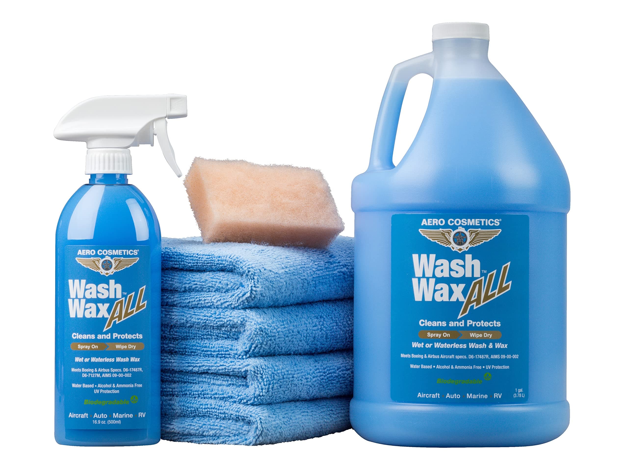 Wet or Waterless Car Wash Wax Kit 144 oz. Aircraft Quality for your Car, RV, Boat, Motorcycle. Guaranteed the Best Waterless Car Wash. Anywhere, Anytime, Home, Office, School, Garage, Parking Lots.