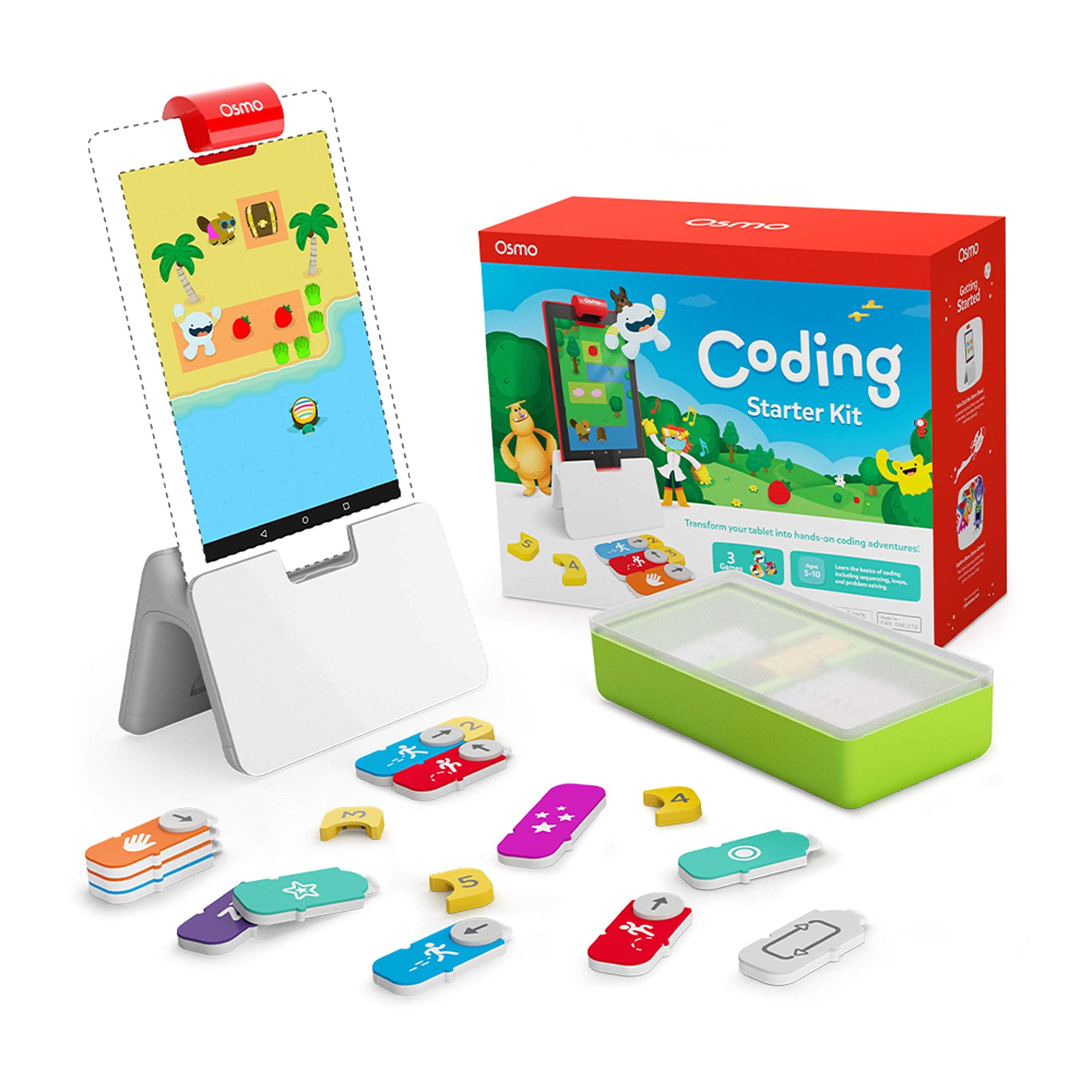 Osmo Coding Starter Kit for Fire Tablet - Educational Learning Games Ages 5-10 - Learn to Code & Coding Puzzles - STEM Toy Gifts, Boy & Girl (Osmo Fire Tablet Base Included - Amazon Exclusive)