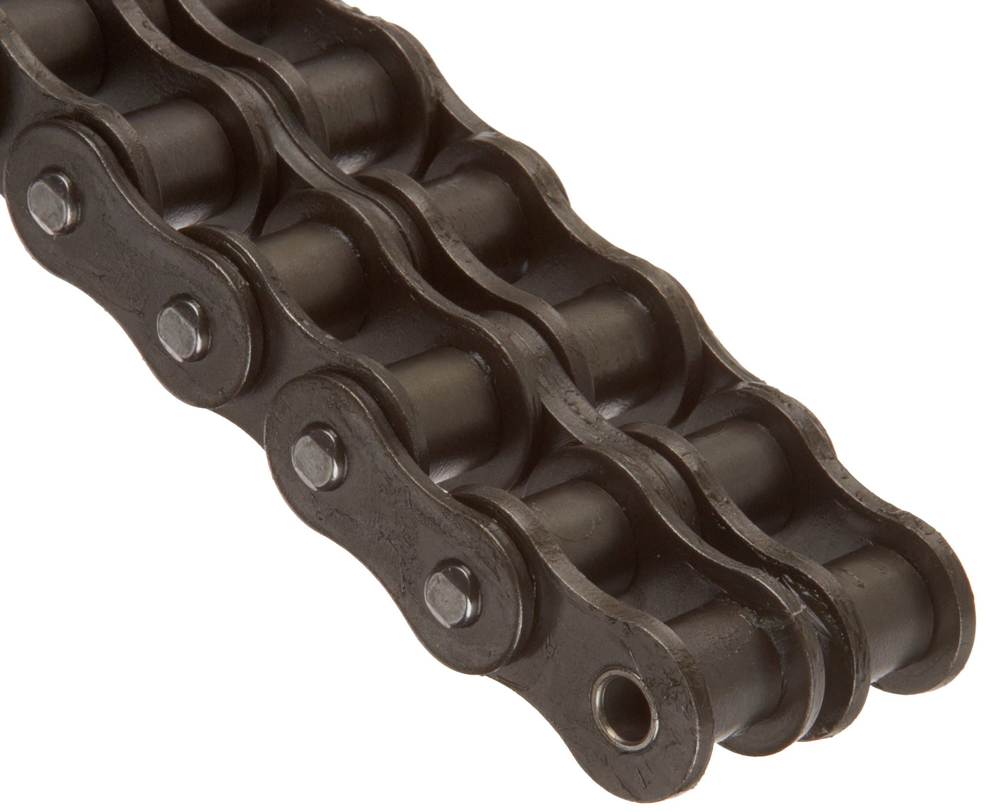 Tsubaki 60-2RB ANSI Roller Chain, Double Strand, Riveted, Carbon Steel, Inch, #60 ANSI No., 3/4" Pitch, 0.469" Roller Diameter, 1/2" Roller Width, 3360lbs Working Load, 10ft Length