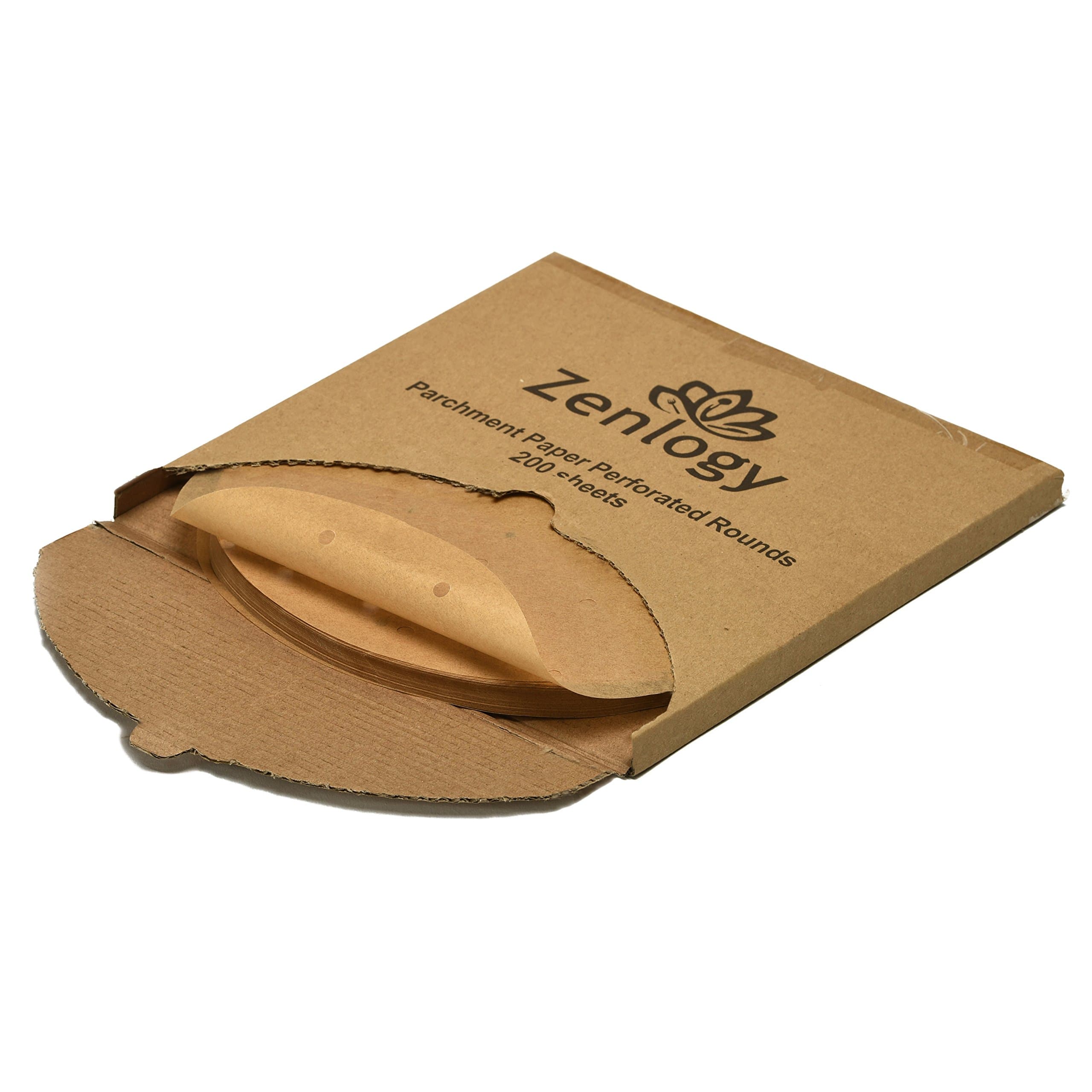 Perforated Parchment Paper Rounds for Air Fryer and Bamboo Steamer - 9” - Unbleached, Greaseproof, Non Toxic - 200 pcs - Parchment will not Burn or Curl - Easy Cleanup