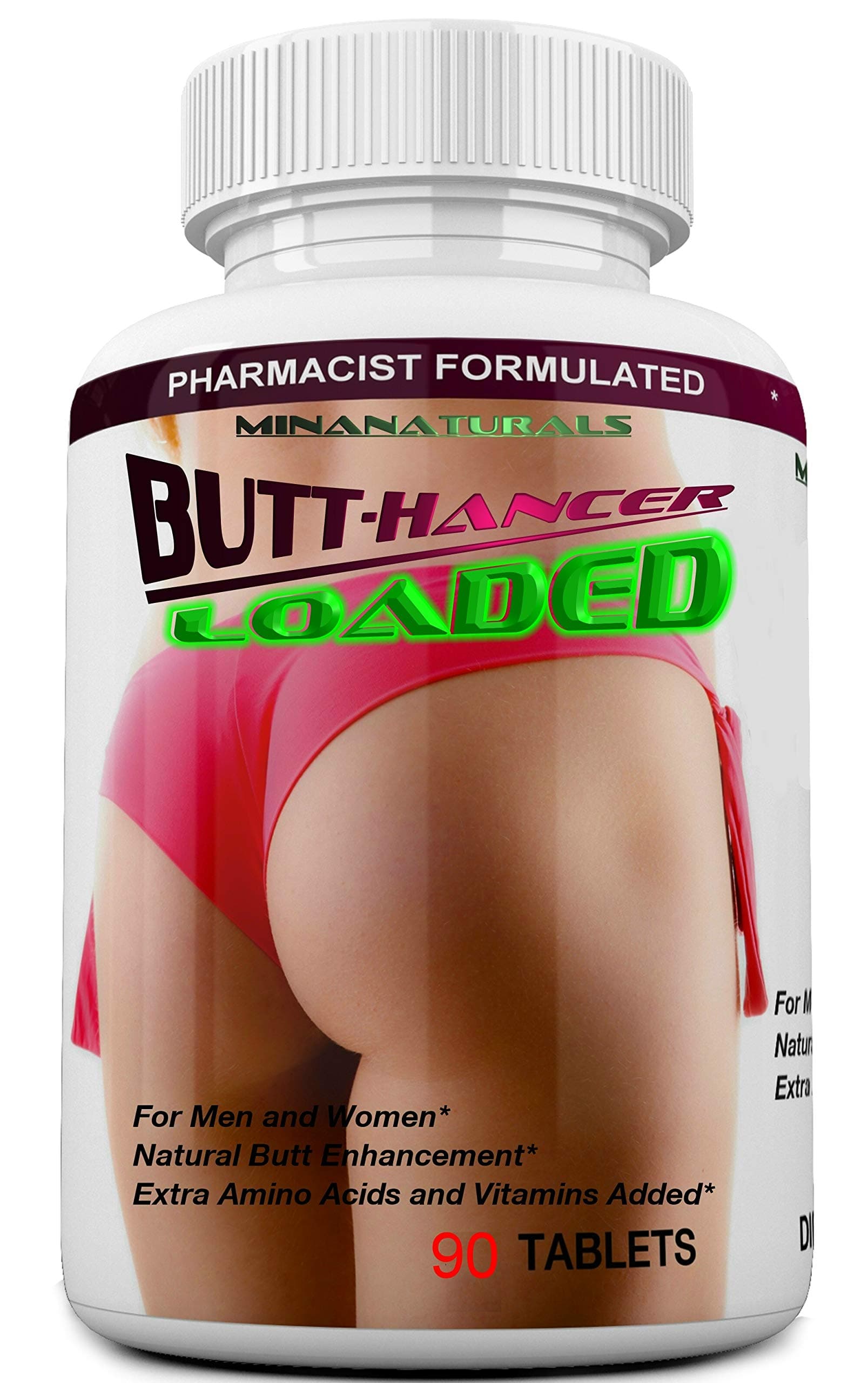 BUTTHANCER Loaded The Natural Butt Enlargement & Butt Enhancement Pills. Glutes Growth and Bigger Booty Enhancer Pills Plus Skin Tightener. 90 Tablets