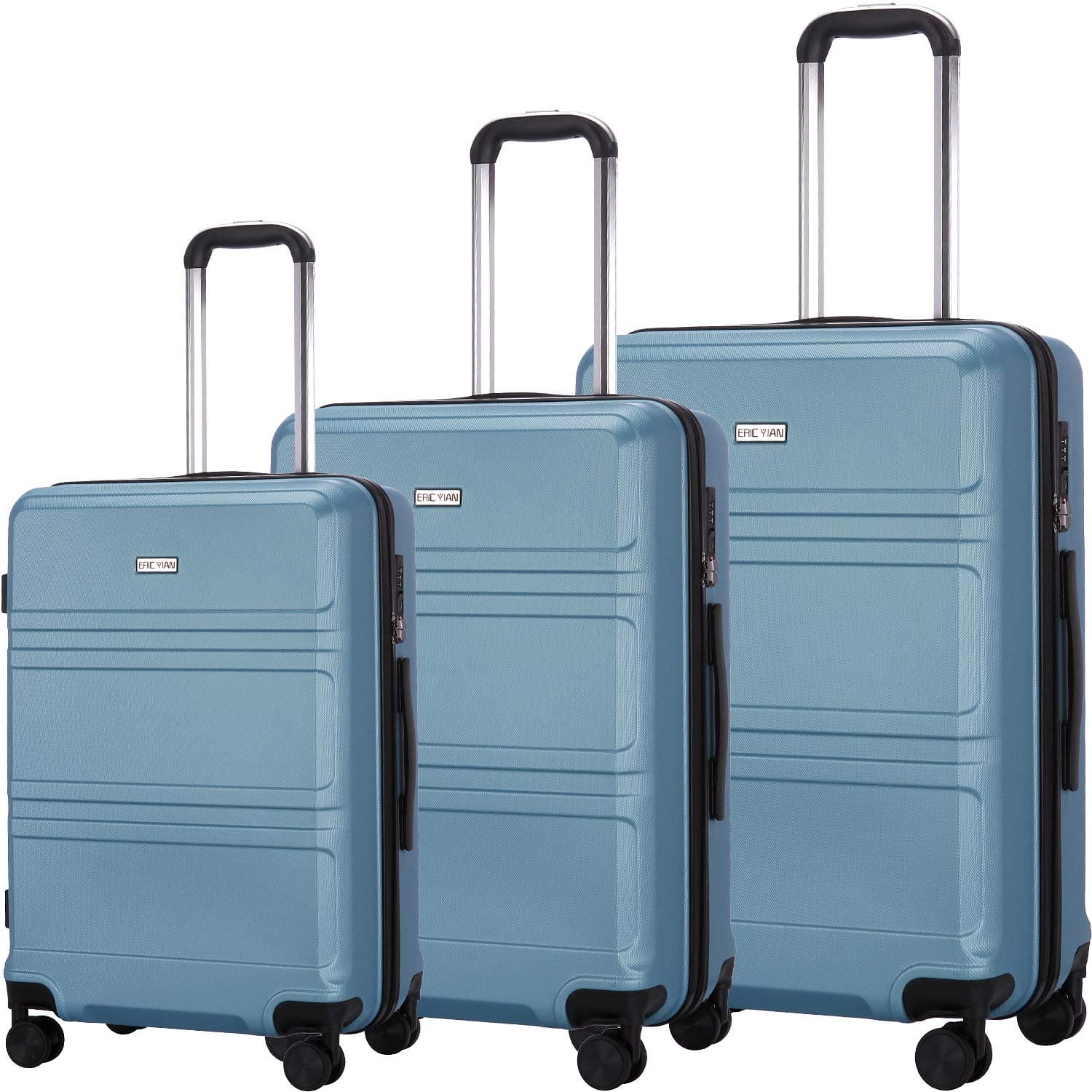 Luggage Set 3 Piece Suitcase ABS Trolley Spinner Hardshell Lightweight Suitcases TSA (teal blue)