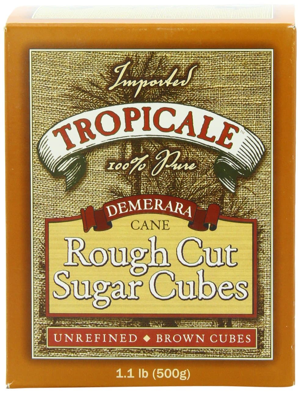 Tropicale Demerara Cane Rough Cut Sugar Cubes, 1.1-Pound Boxes (Pack of 6)