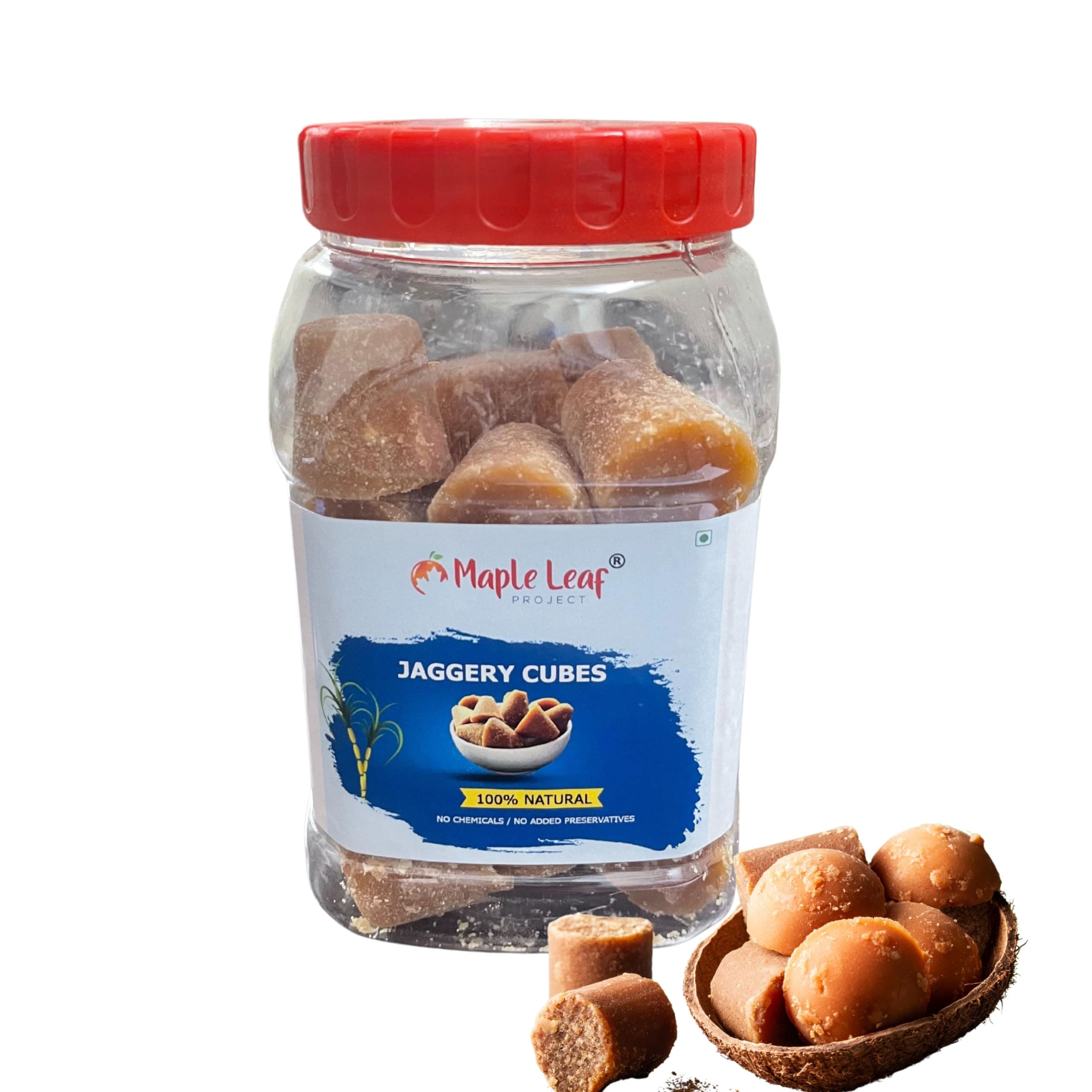 Maple Leaf Project Organic Jaggery cubes 400g Pure Natural desi gud/gur/देसी गुड़ .Chemical free jaggery.
