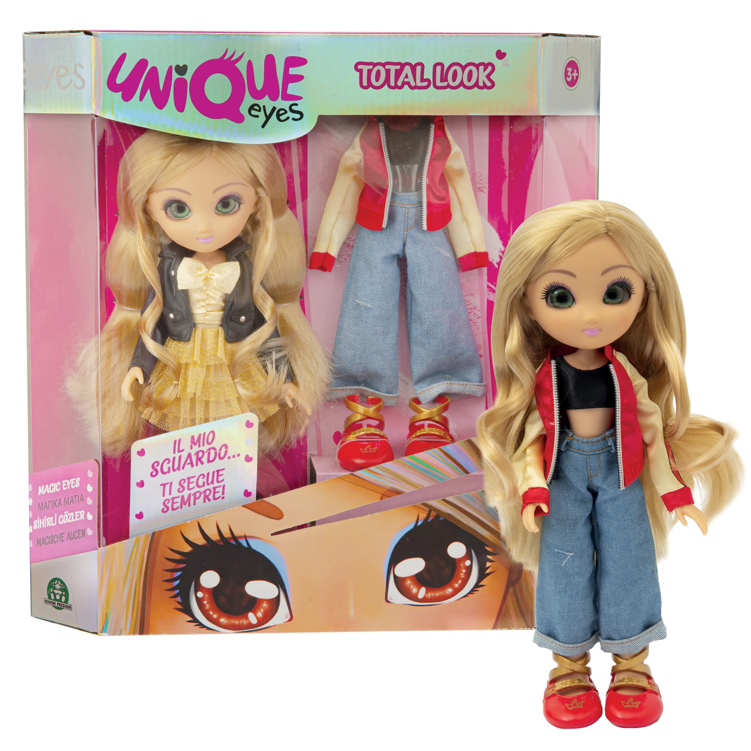 Giochi Preziosi Unique Eyes Total Look Doll Amy - Toy Dolls with Lifelike eyes, for girls aged 3 and above