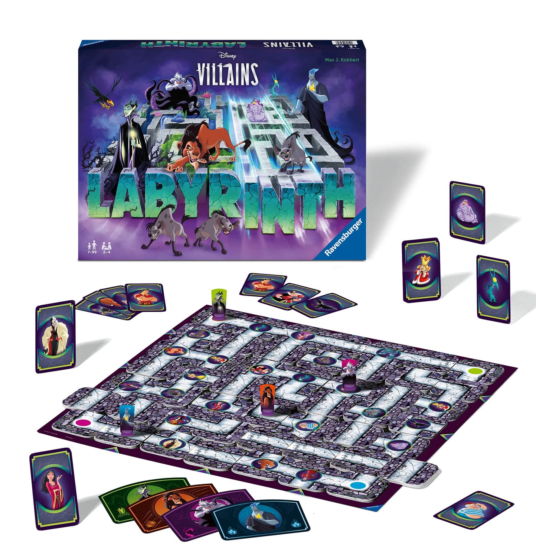 Disney Villains Labyrinth Family Strategy Board Game for Kids & Adults Age 7 Years Up - 2 to 4 Players