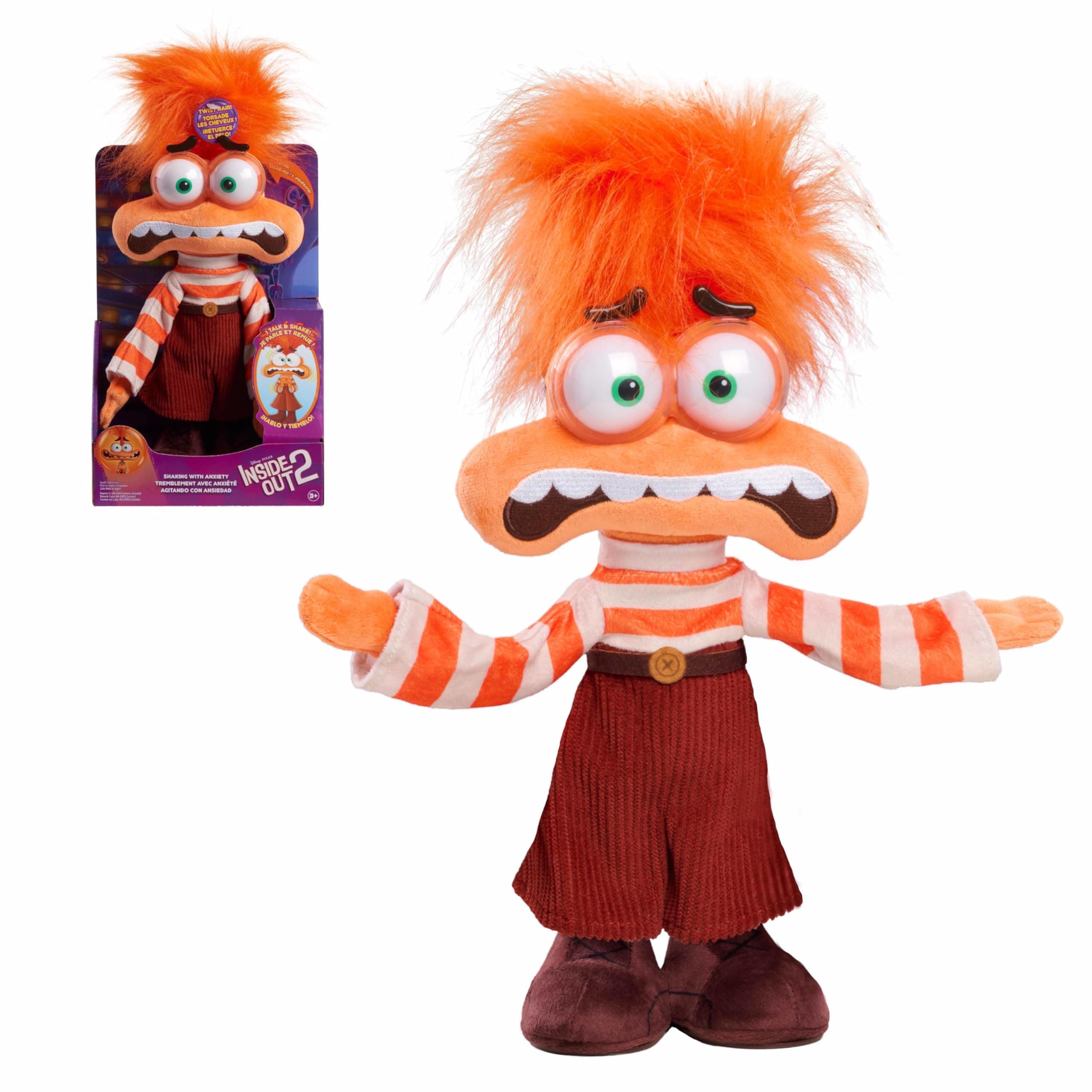 Inside Out 2 Shaking With Anxiety Feature Plush, Kids Toys for Ages 3 and Up by Just Play