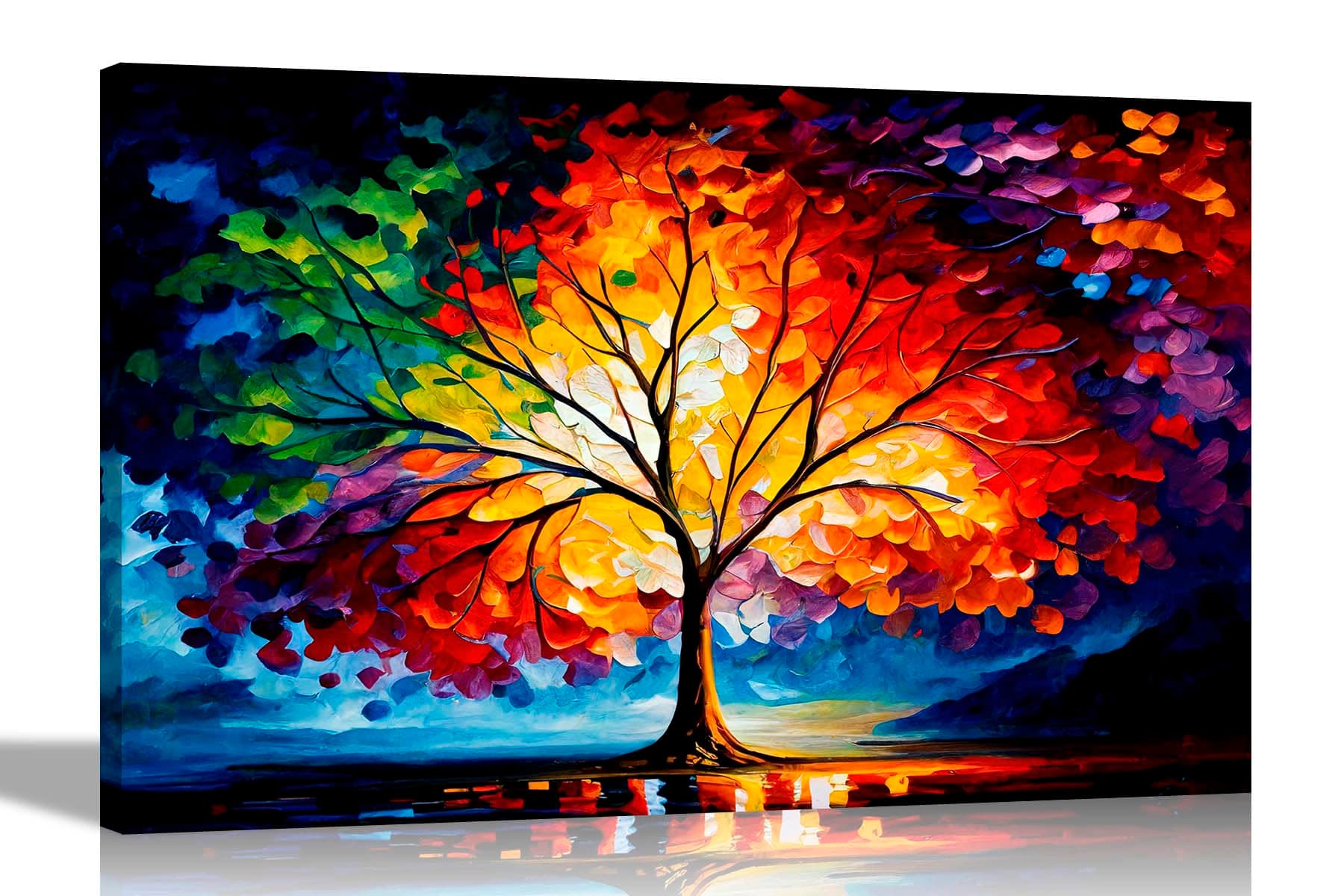 Artley Prints - Tree Of Life Modern Abstract Canvas Pictures for Living Room, Bedroom, Hallway, Kitchen or Office - Colourful Prints 30 x 20cm (12 x 8 inches) A4