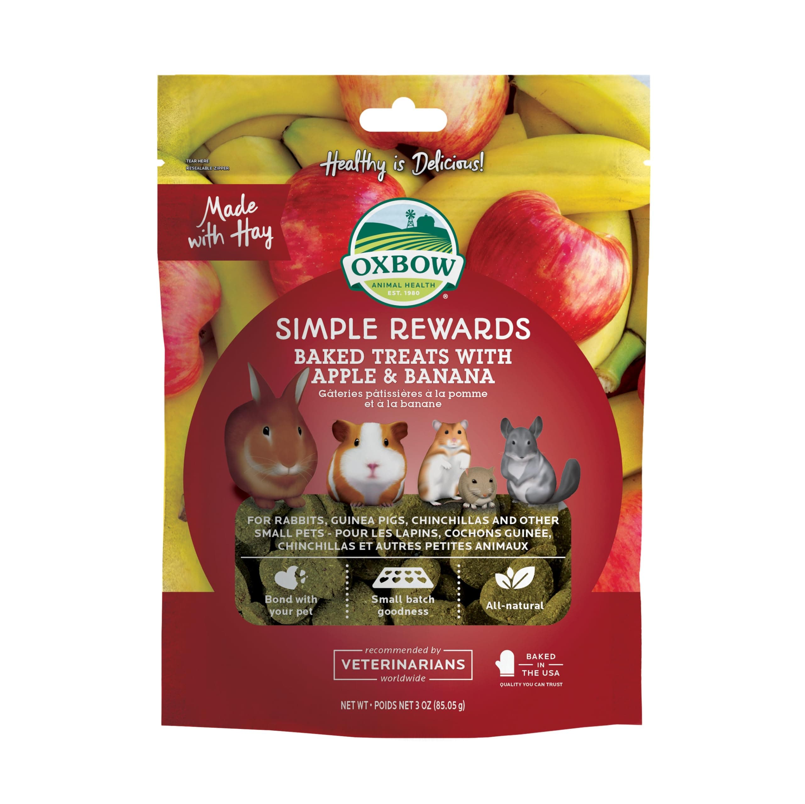 Apple and Banana Simple Rewards Baked Treats, 60 g (Pack of 1)