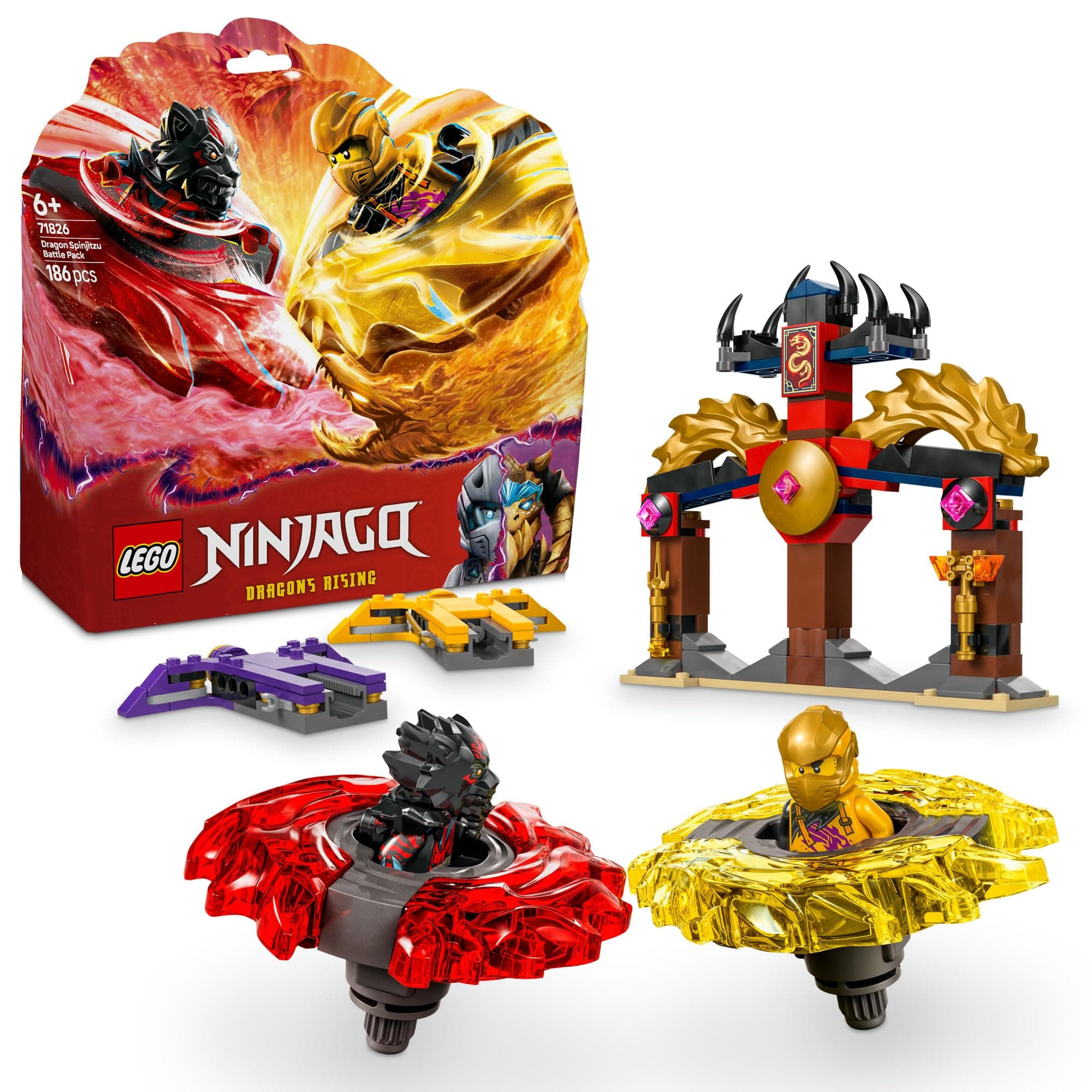 LEGO 71826 NINJAGO Dragon Spinjitzu Battle Pack, Toy, Birthday Present, Building Blocks, Educational, Boys, Girls, Children, Ages 6, 7, 8, 9, Battle, Robot