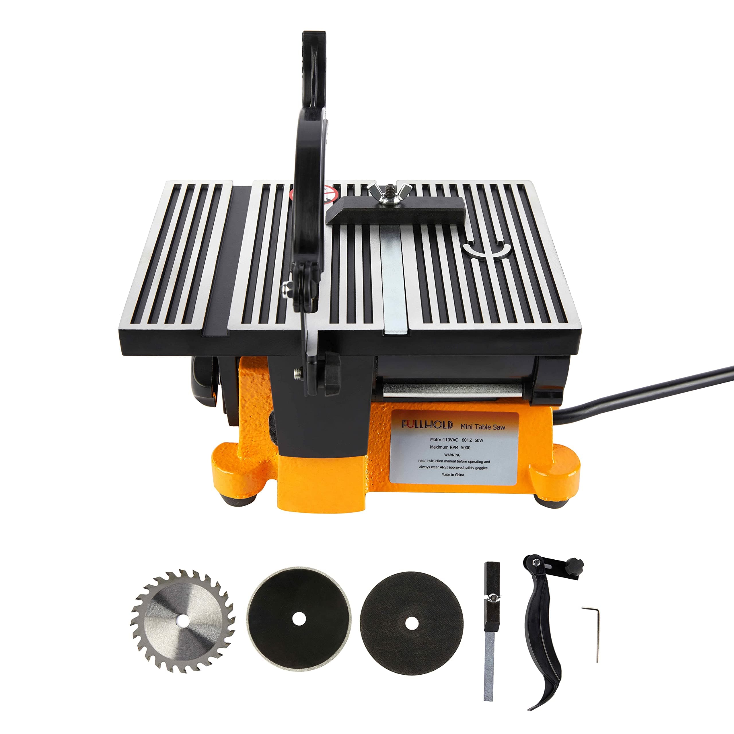 4" Mini Table Saw 60w Hobby Miter Saw For Crafts Model Making To Cut Copper, Aluminum,Stone, Wood, Glass And Plastic(LxWxH :190MM(7.5") x 142MM(5.5“) x 155MM(6"))