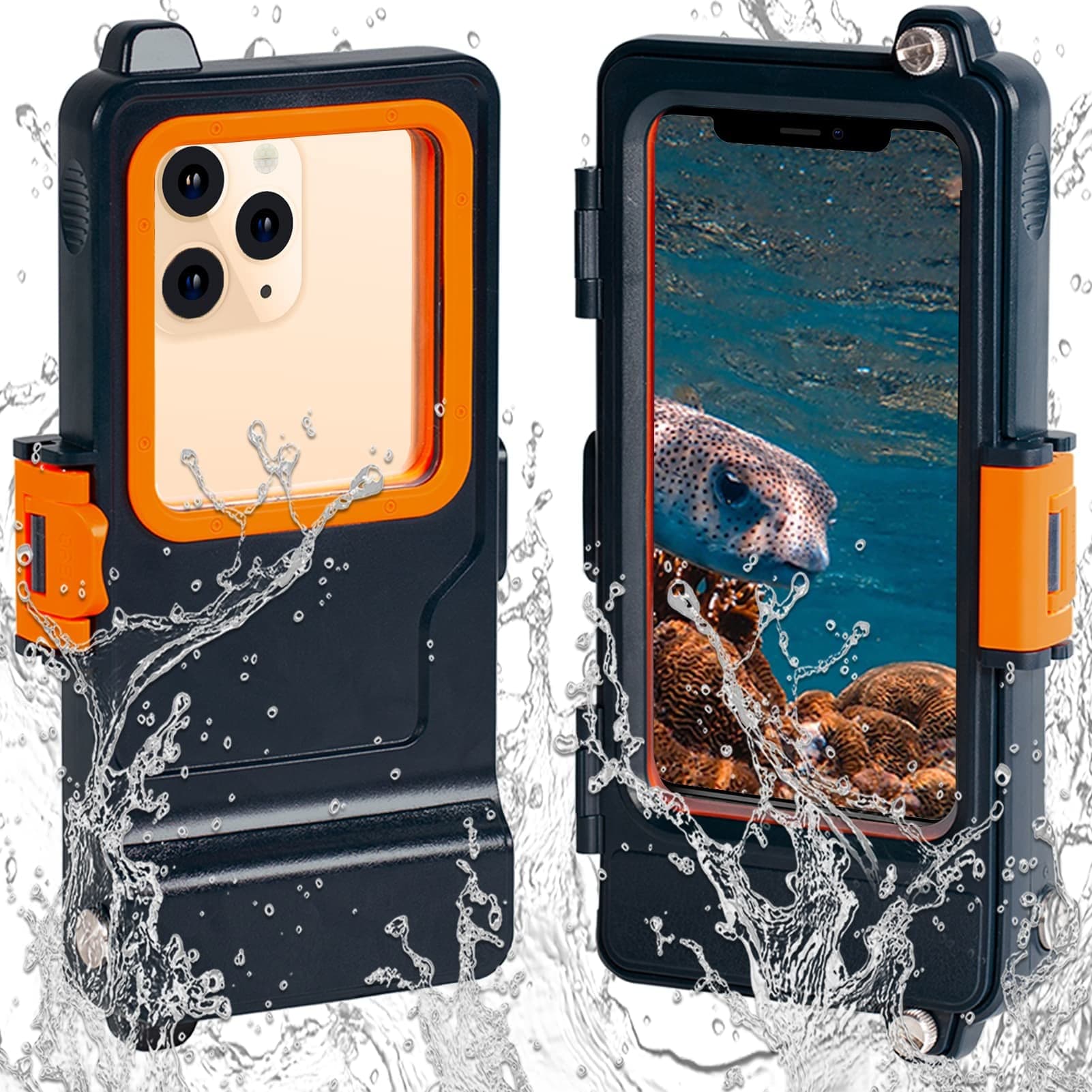 Diving Phone Case,Underwater Phone Cases for Snorkeling Swimming Surfing, Waterproof Phone Case for iPhone 13 pro max /12/12 Pro Max Pixel Galaxy Huawei LG,Wireless Connection (Navy)