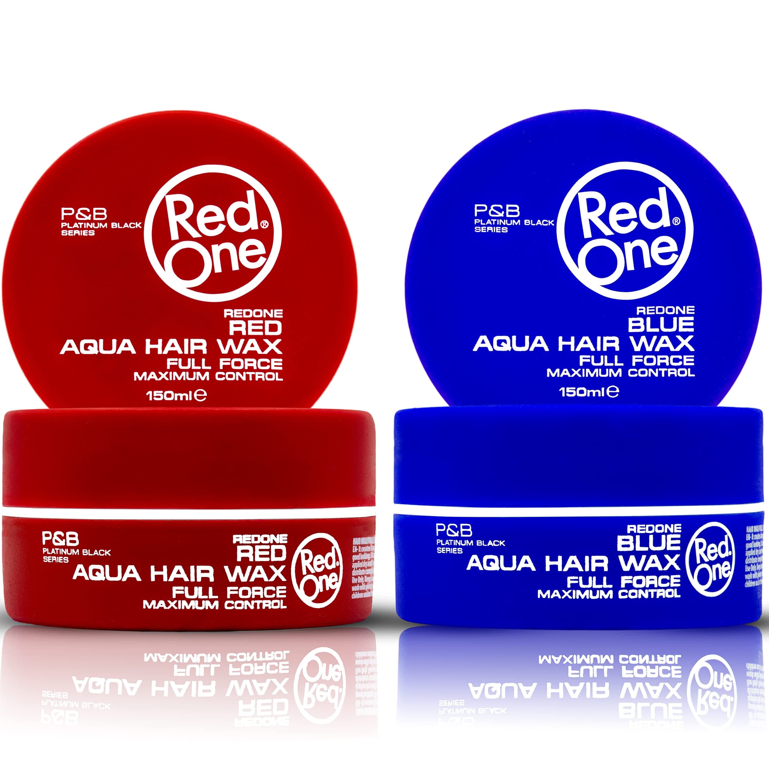 Hair Styling Aqua Wax Red & Blue 2x 150 ml | Edge Control | Hair Gel Wax | Ultra Hold | Strawberry & Bubblegum Scent | Men & Women Hair Wax | Maximum Control