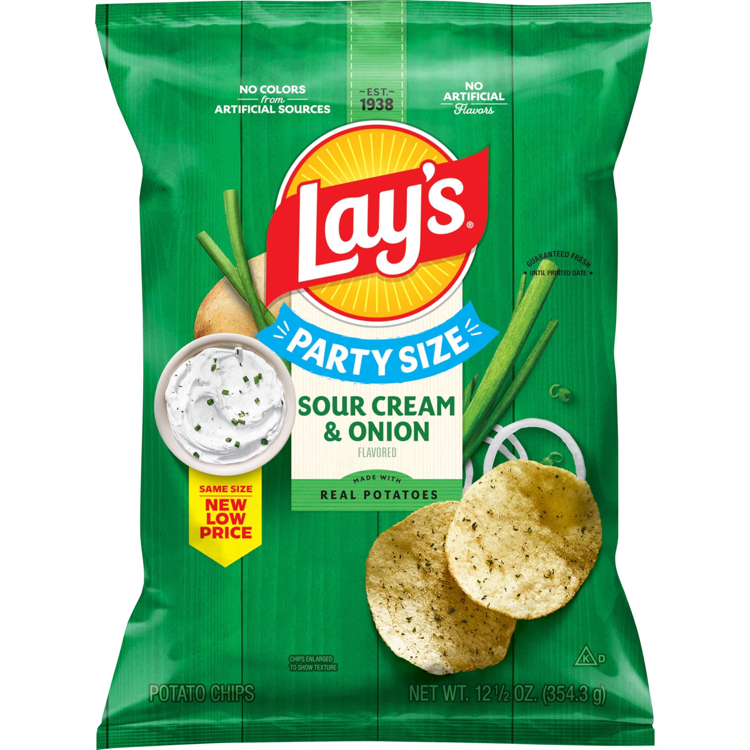 Lay's Potato Chips, Sour Cream & Onion Flavored, 12.5 Oz