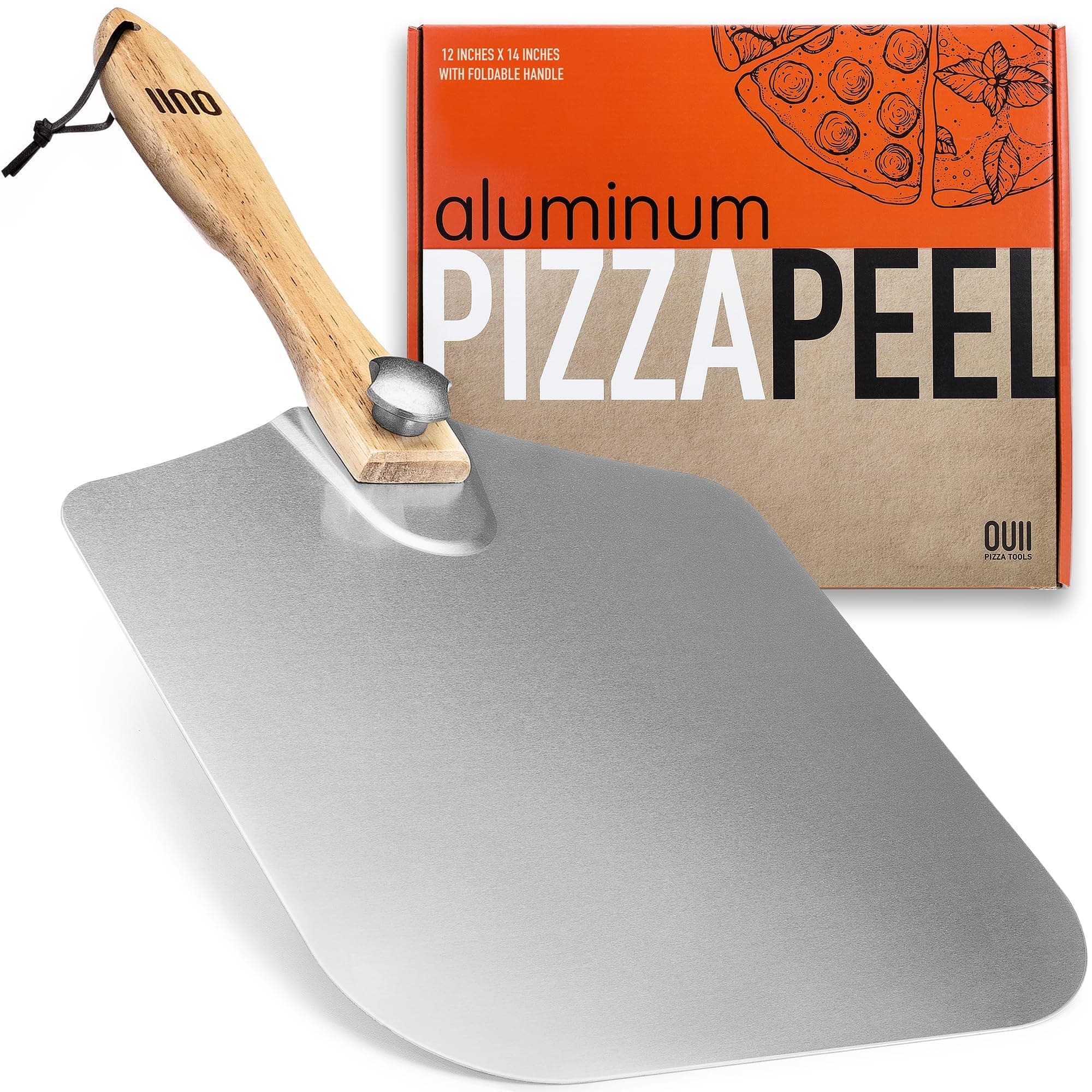 Aluminum Pizza Peel 12'x14' Metal Pizza Spatula Long Handle ââ‚¬â€œ Safe Indoor and Outdoor Pizza Oven Accessories and Pizza Paddle. Pizza Turning Peel, Pastry, Dough, Bread Peel & Cake Spatula