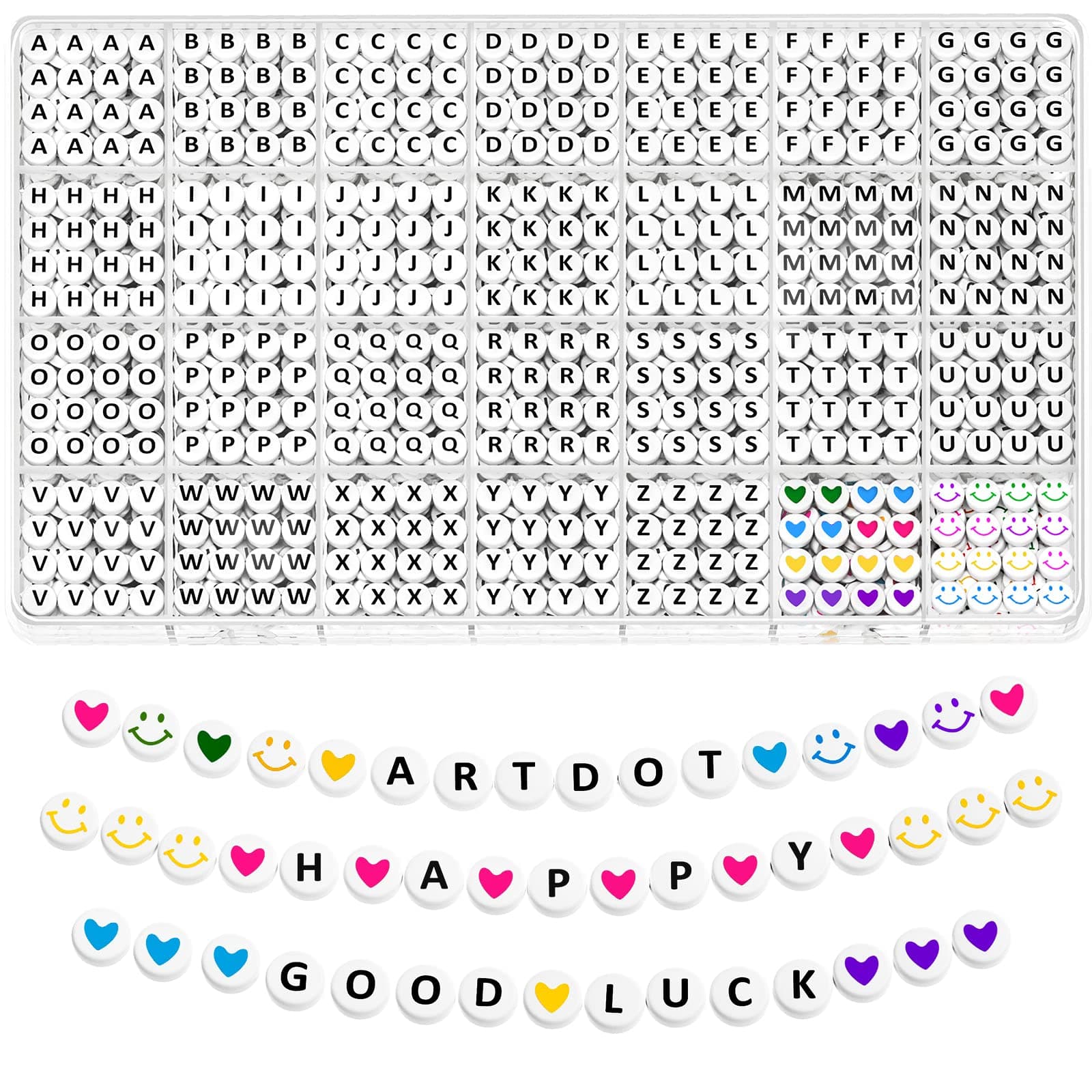 ARTDOT 1400 PCS Letter Beads for Jewelry Making Kit, 28 Styles Alphabet Beads for Friendship Bracelets Assorted Preppy Beads with Storage Case