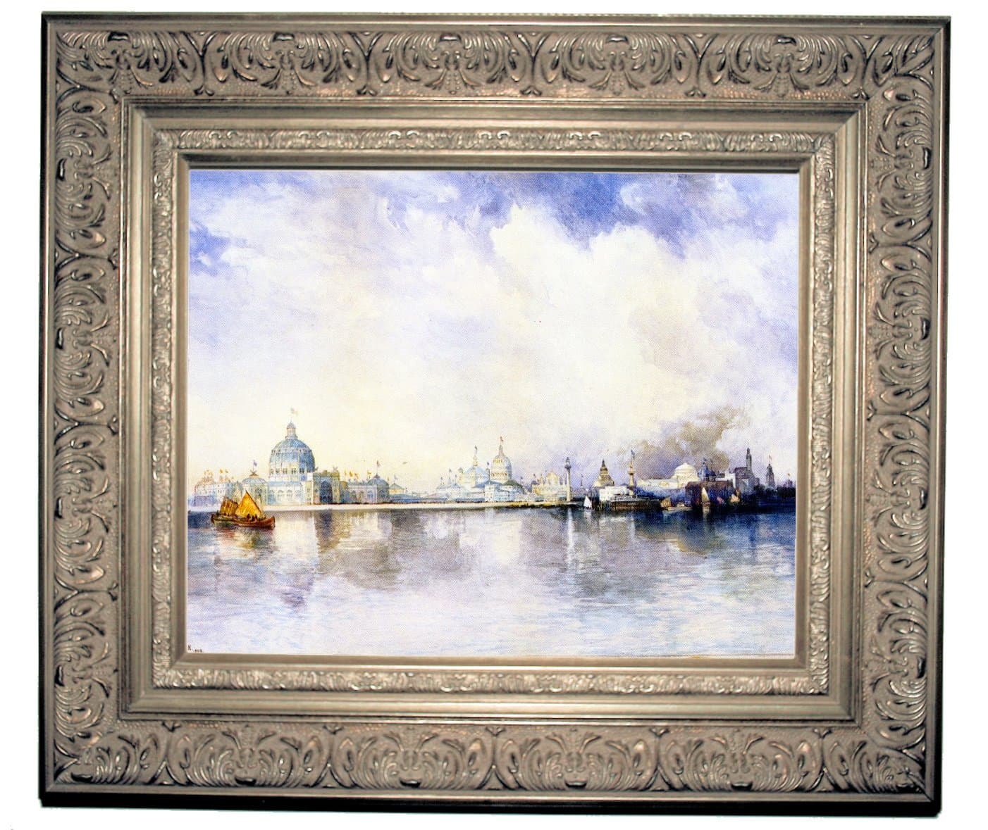 HistoricArtGallery Thomas Moran World's Columbian Exposition~ 1894 - Silver Framed Canvas Print 8x10-1