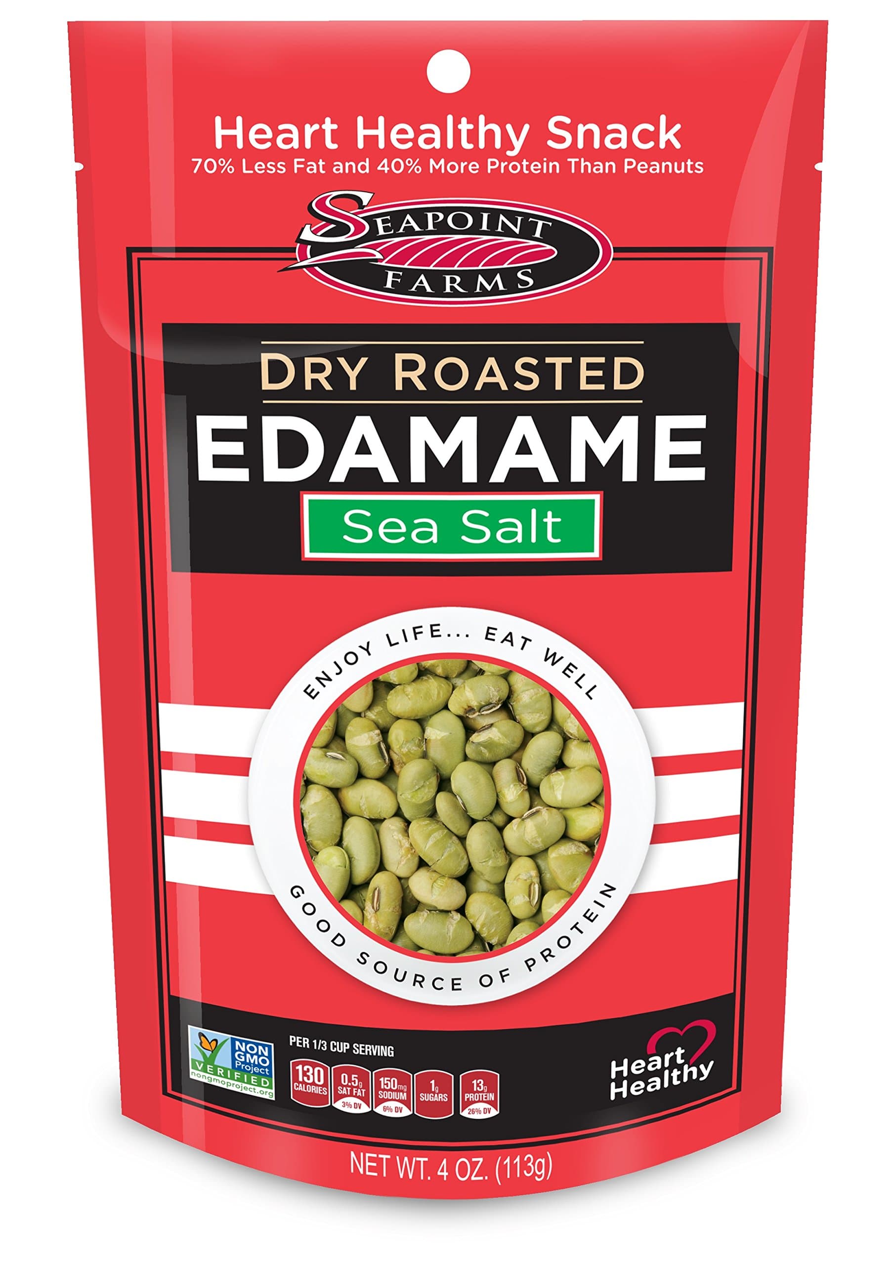 Dry Roasted Edamame, Sea Salt, 4 Oz