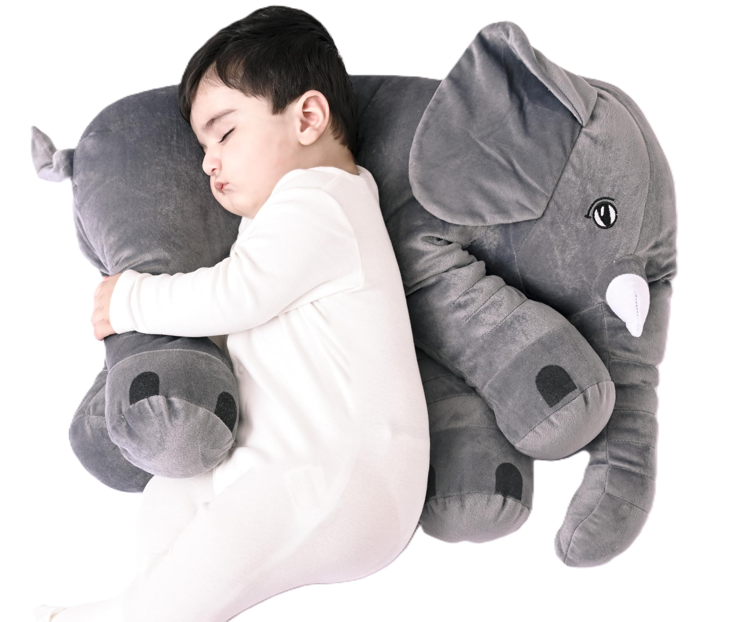 DearJoy Big Size Fibre Filled Stuffed Animal Elephant Soft Toy for Kids of Plush Hugging Soft Toy for Kids boy Girl Birthday Gift (60 cm, Grey Color, 1 Year Above)