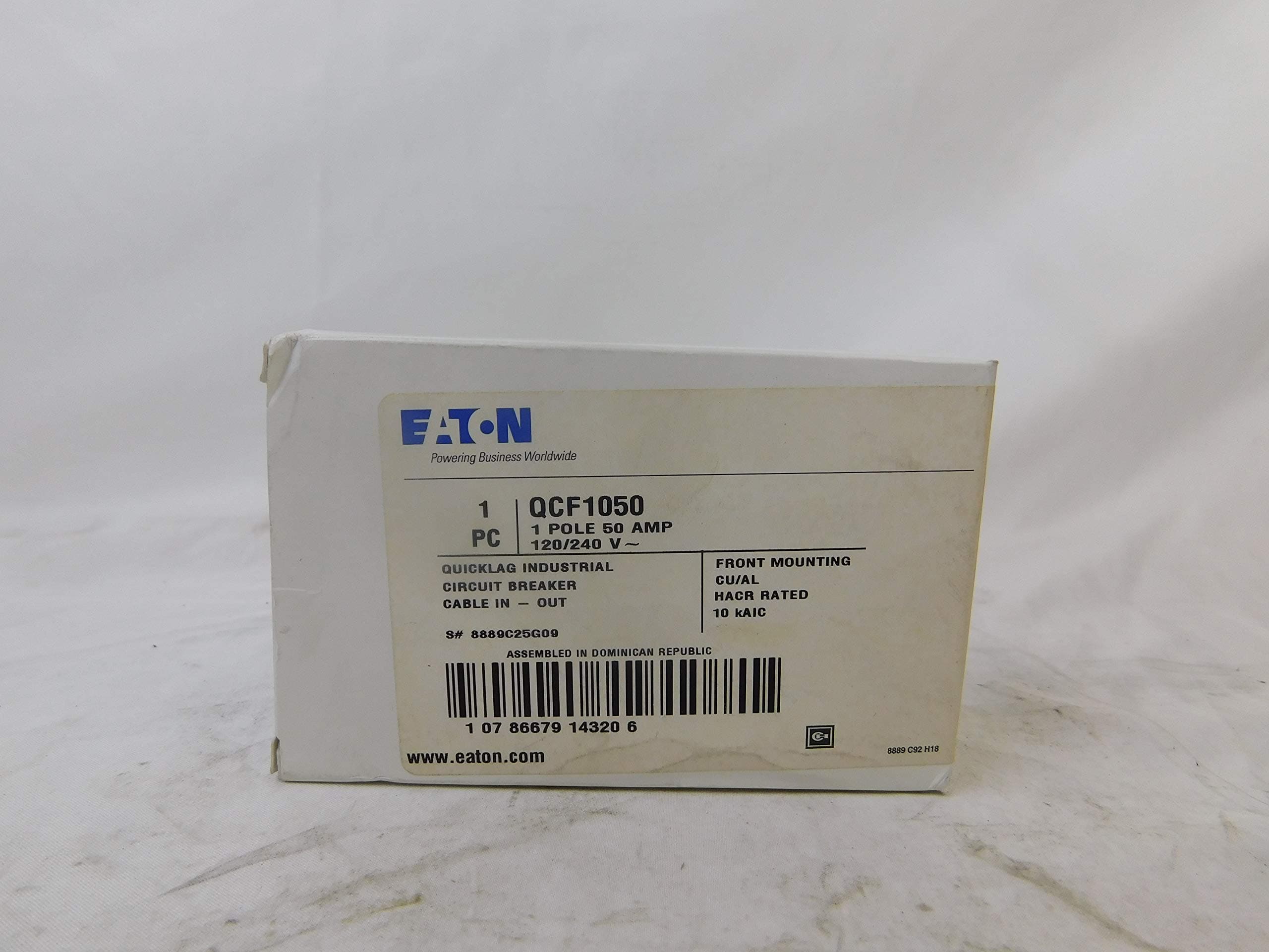 EATON CUTLER HAMMER QCF1050 QCF BKR 1P 50A 120/240VAC