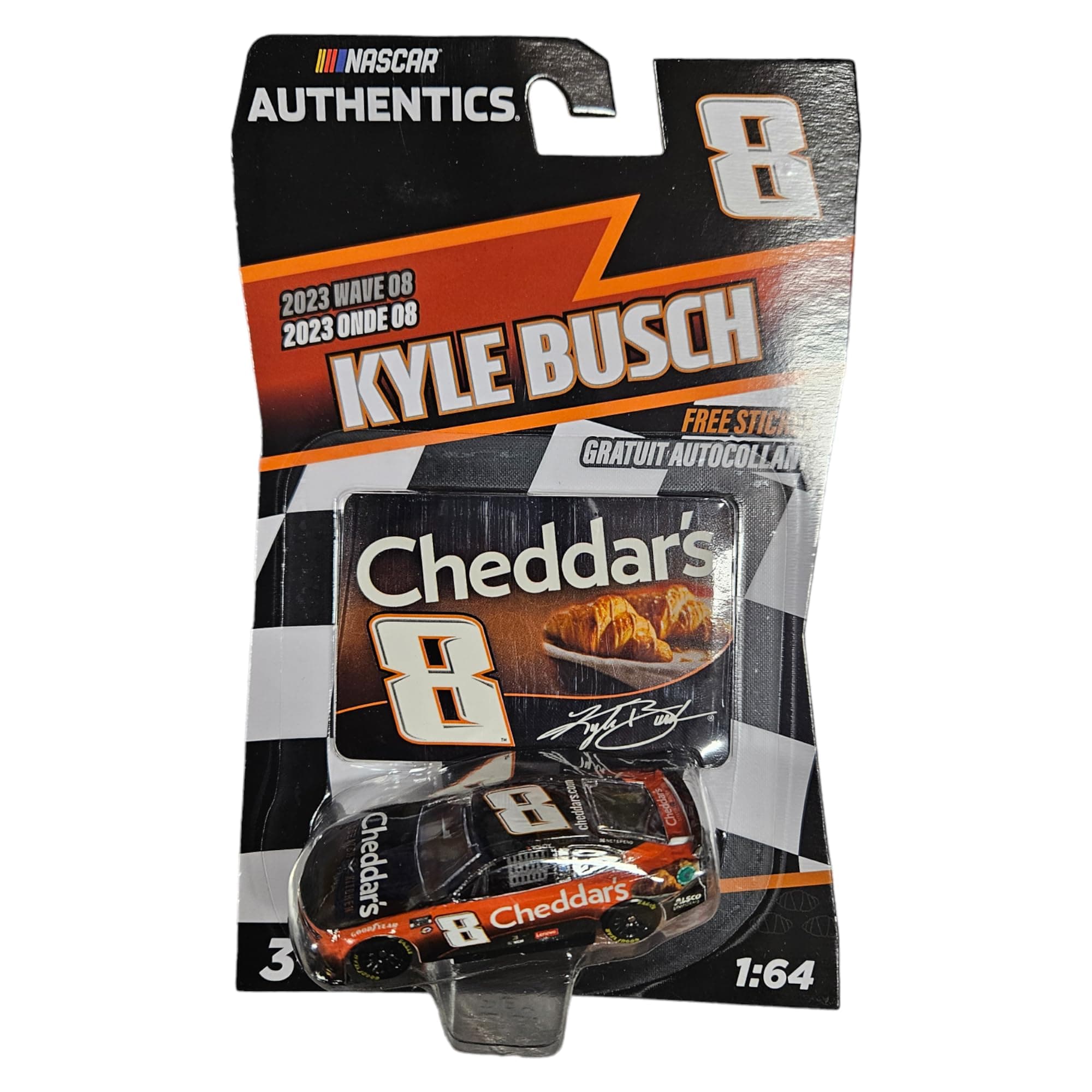 Lionel Racing NASCAR Authentics Kyle Busch 2023 Cheddar’s No. 8 HT 1:64 Scale Diecast Car with Trinket