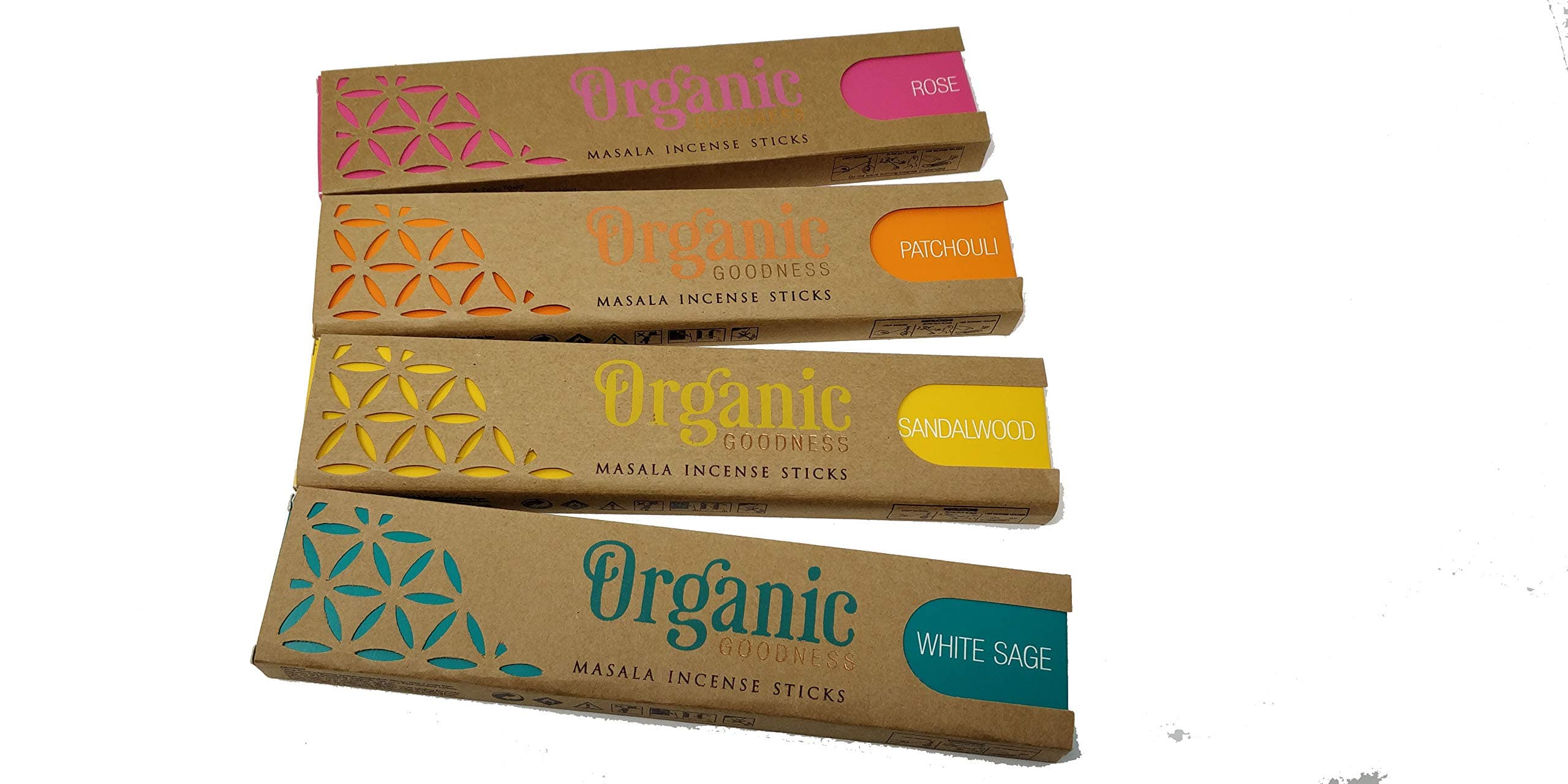 Organic Goodness Incense Sticks- White Sage, Sandalwood, Patchouli, Rose with Souvenir Magnet by Sterling Effectz(01)