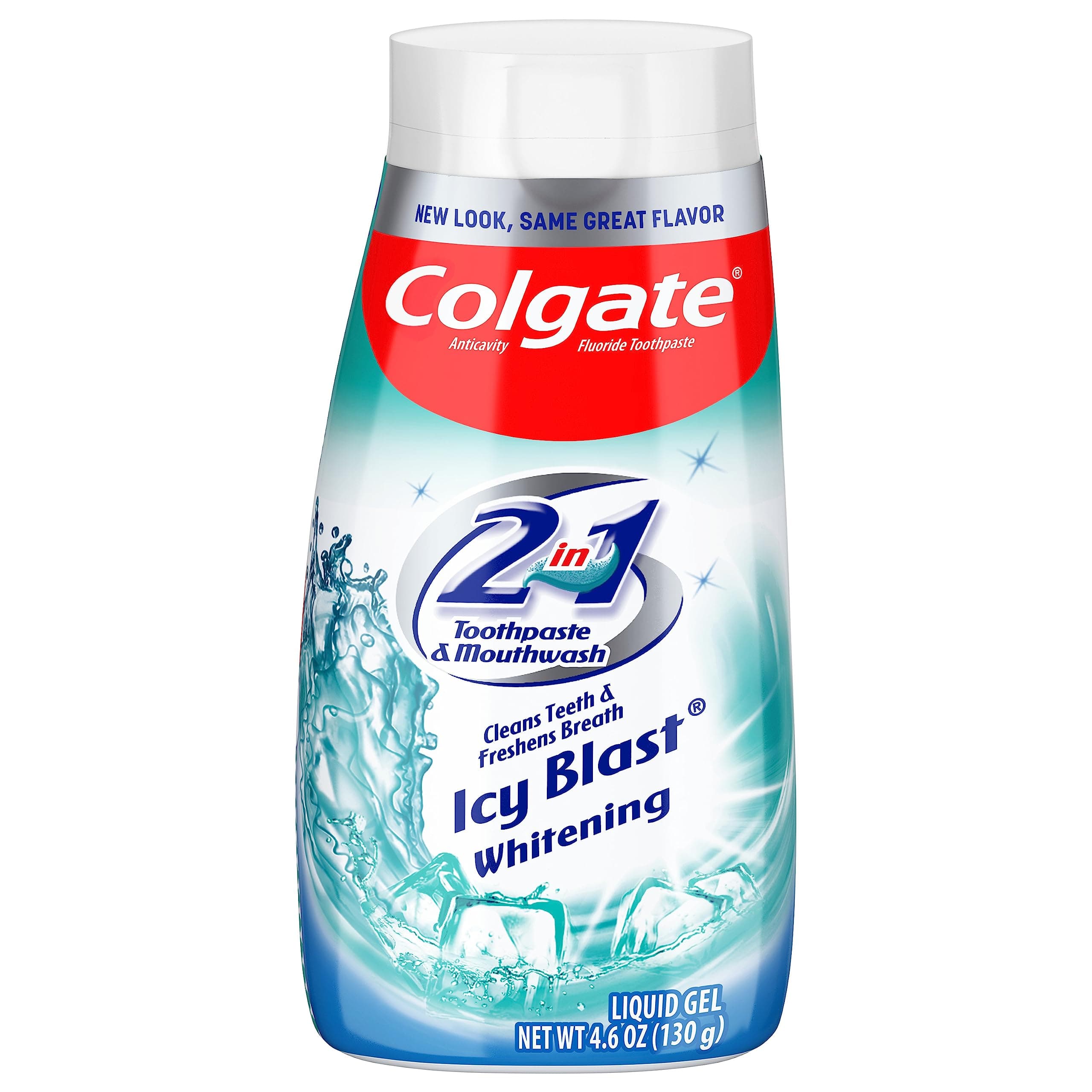 2-in-1 Whitening Toothpaste Gel and Mouthwash, Icy Blast, 4.6 Oz