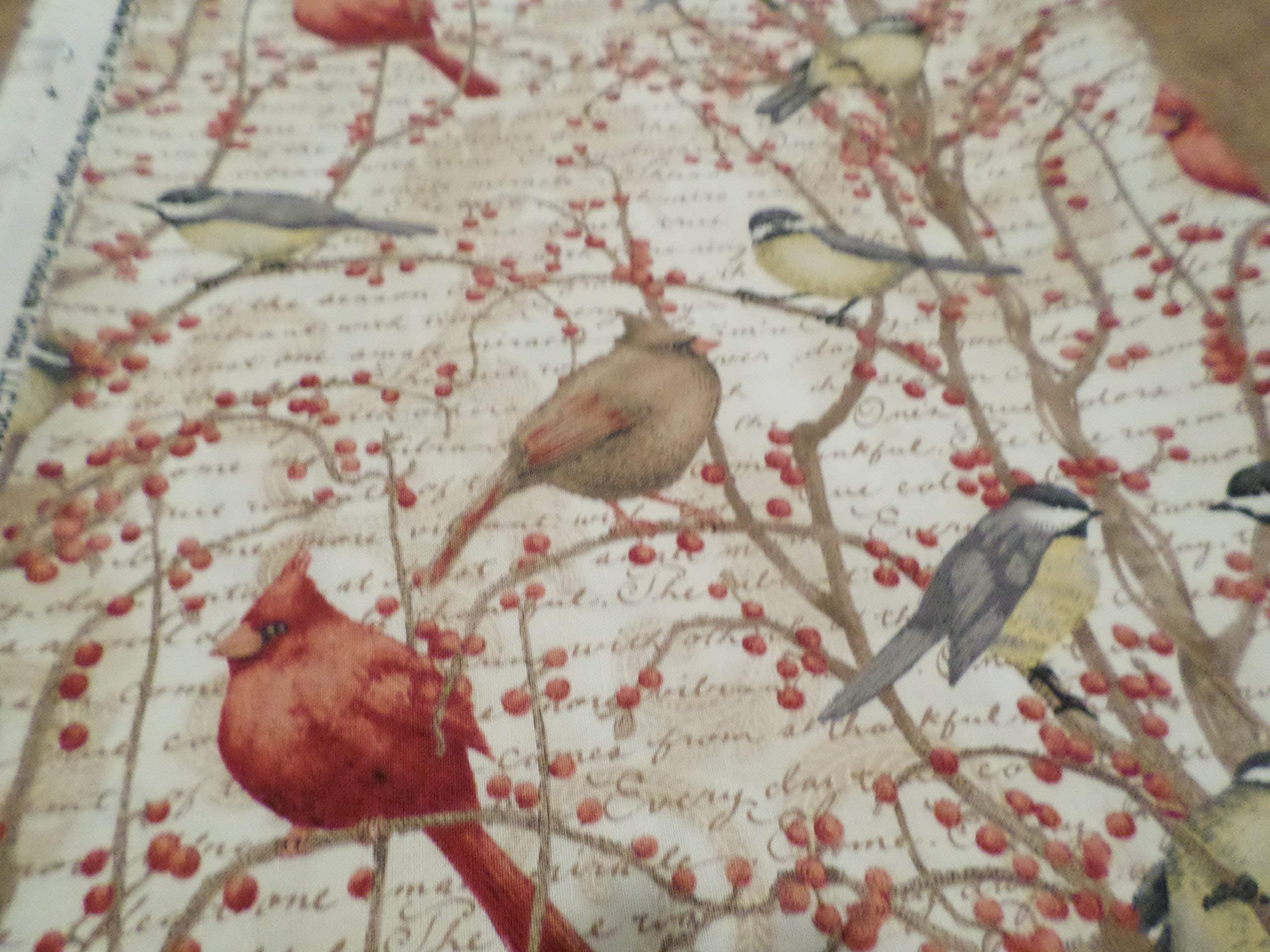 Door Draft Stopper, UNFILLED Breeze Blocker, Cardinals, Finches, Red Birds