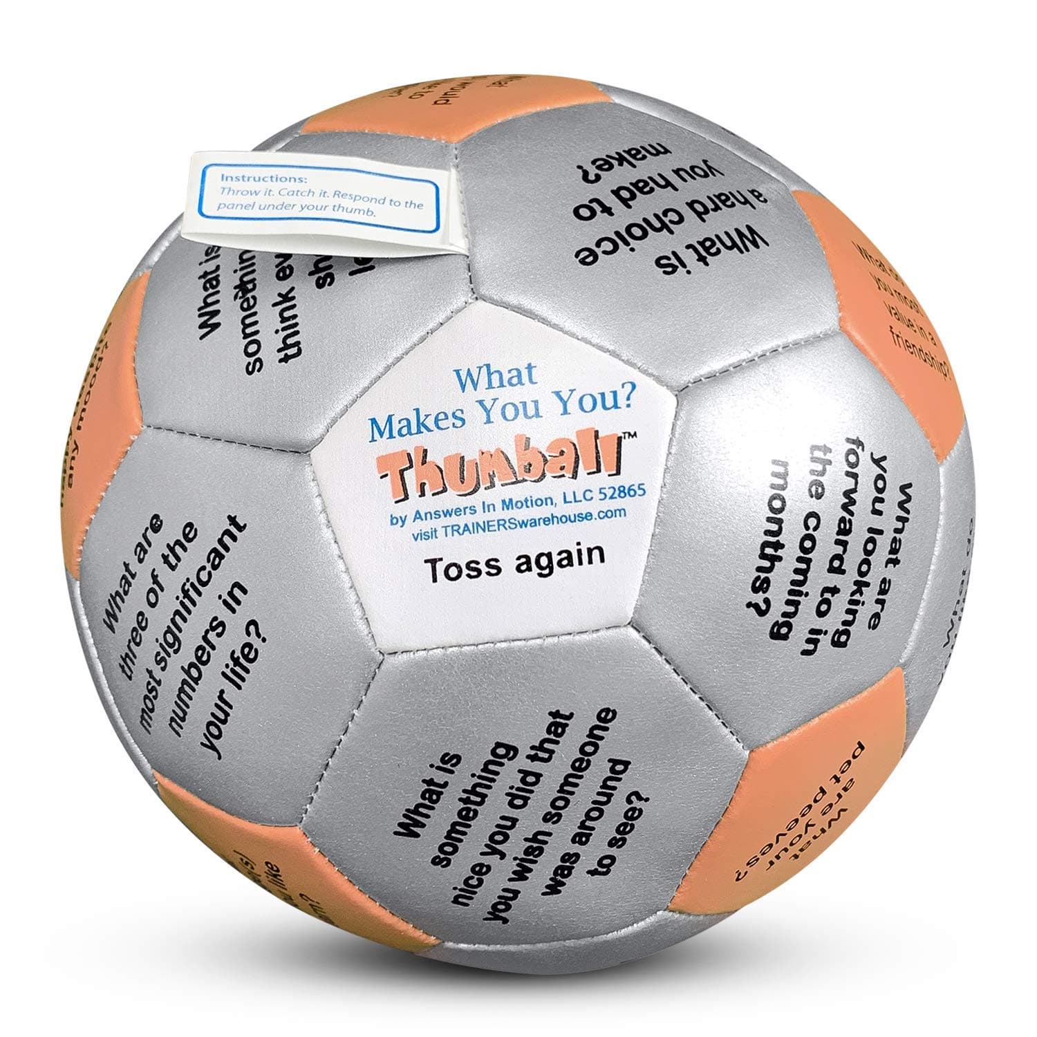 Trainers Warehouse 6' Thumball Collection, 32 Prompts for Conversation, Team Building, Relationship and Training