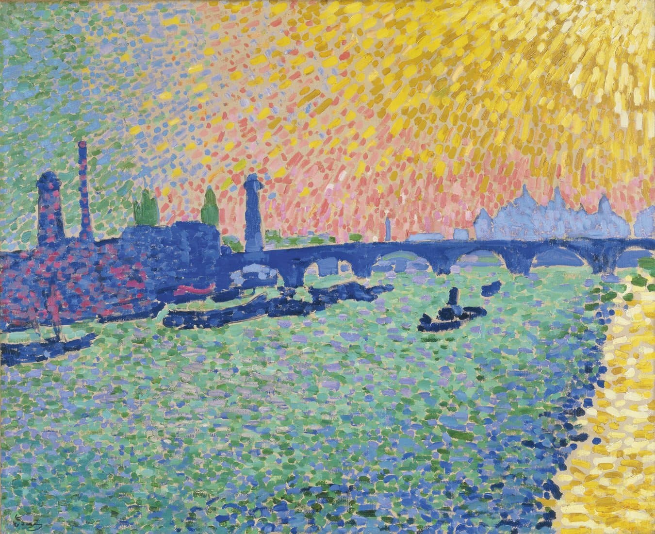 Tallenge - The Waterloo Bridge by Andre Derain - Impressionism Paintings - Small Poster Paper (12 x 10 inches)