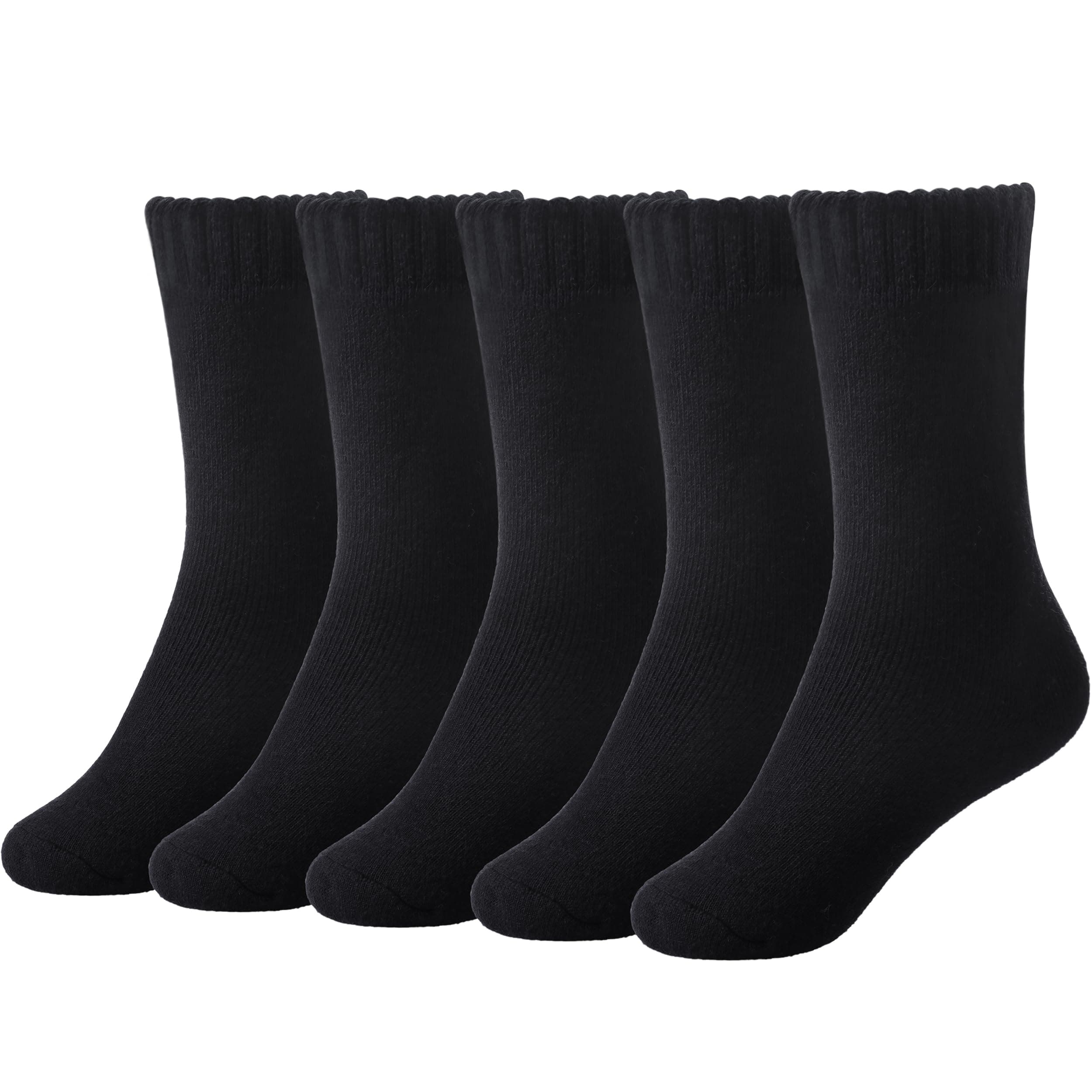 MQELONG Womens 5 Pairs Soft Thick Comfort Casual Cotton Warm Wool Crew Winter Socks