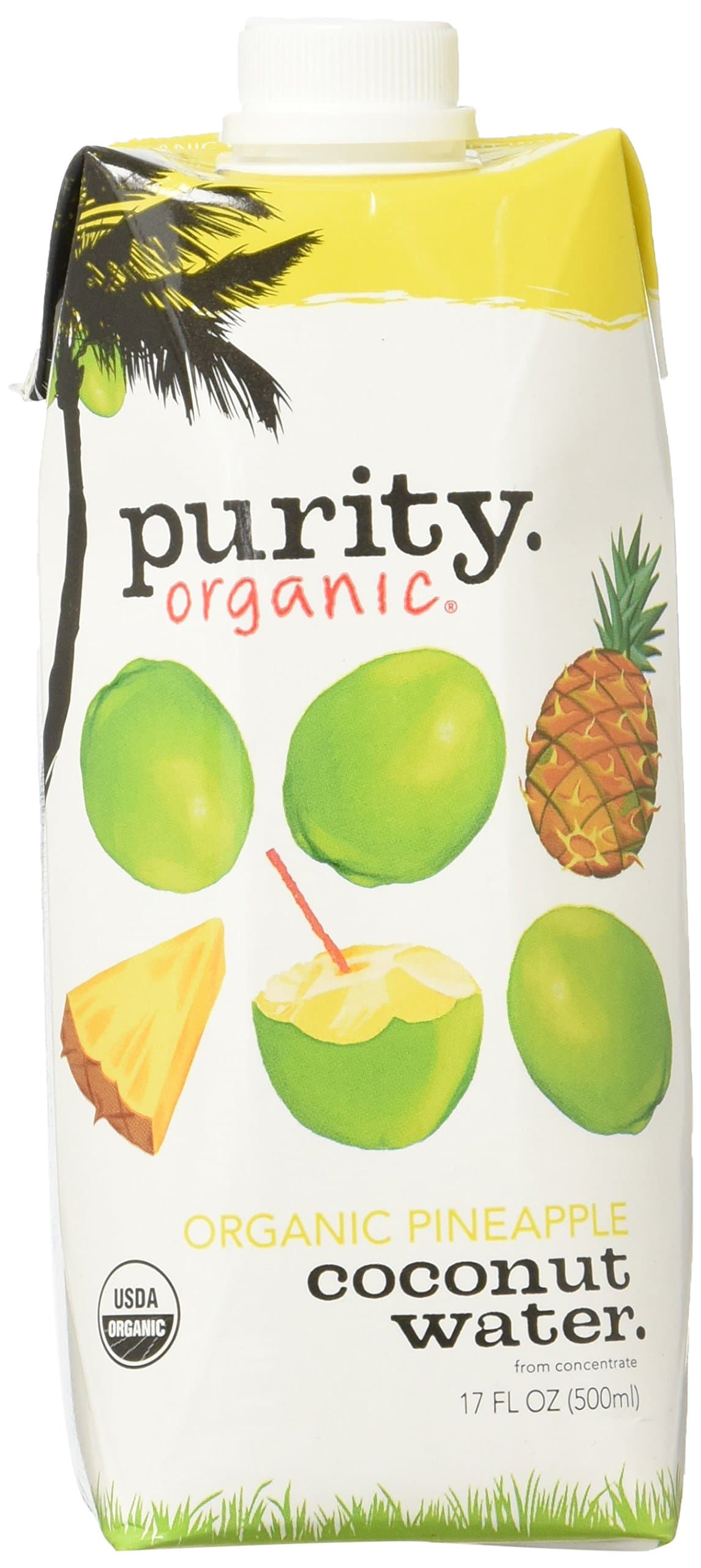 Purity Organic Coconut Water, Pineapple, 17 Ounce, 12 Count