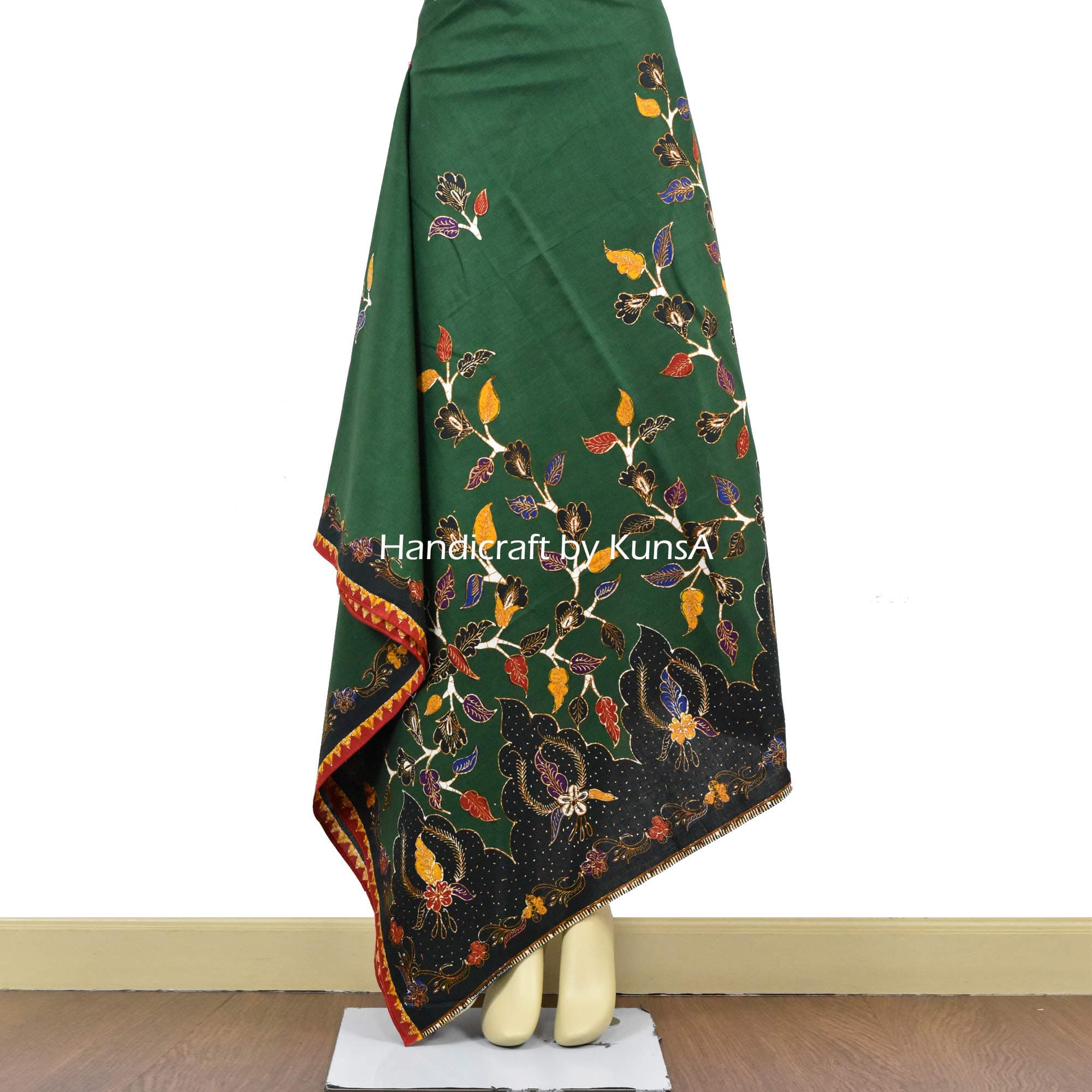 KunsA Indonesian Batik Fabric Traditional for Sarong/Dress Decoration Tablecloth 96"x 44"